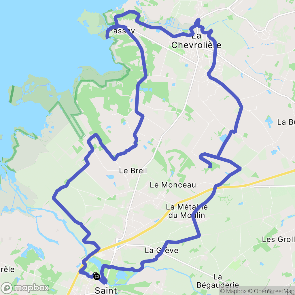 Saint-Philbert-de-Grand-Lieu : carte du parcours de randonnée - France