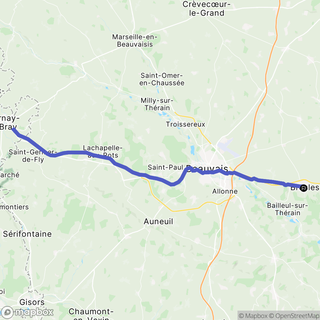Bresles : carte du parcours de randonnée - France