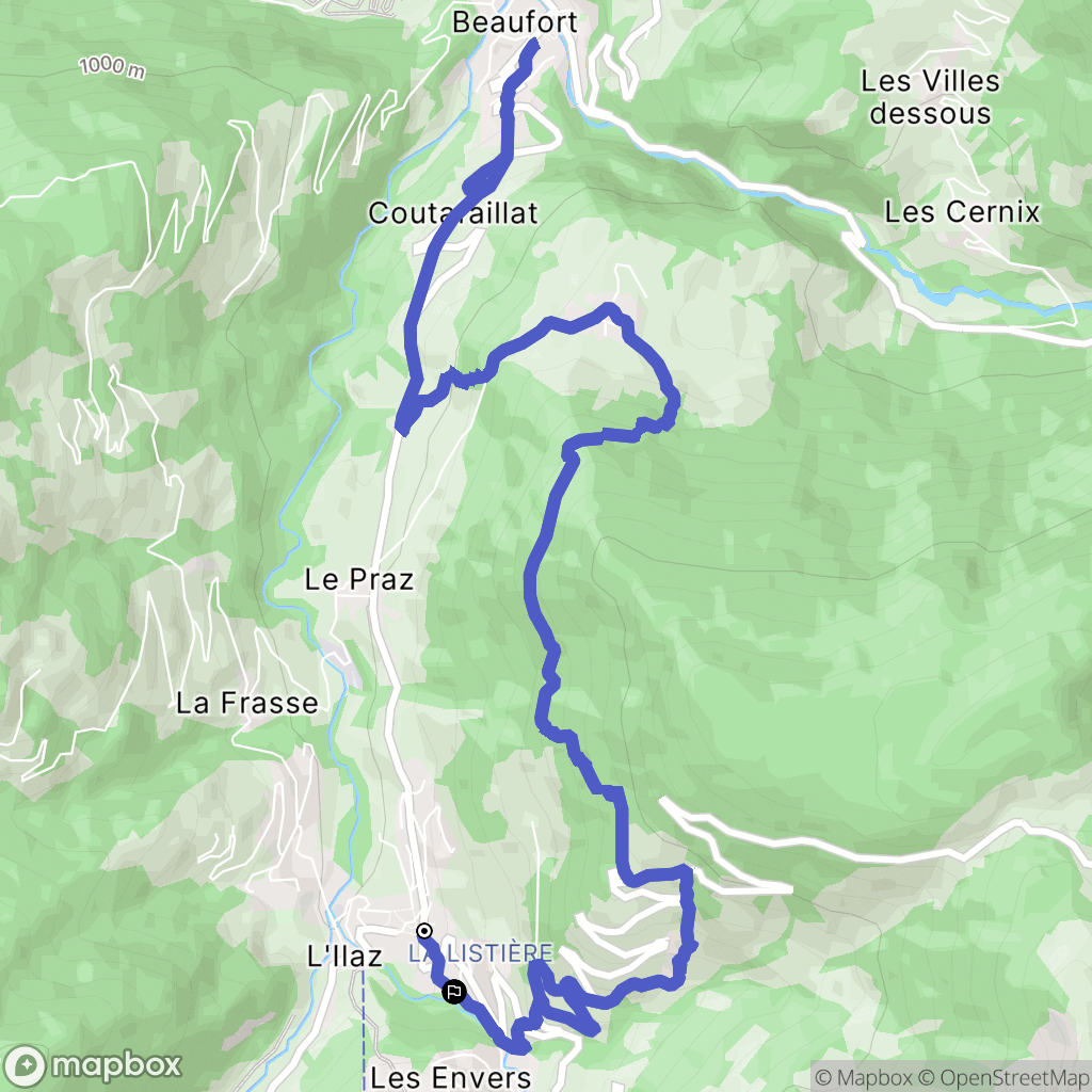 Beaufort : carte du parcours de randonnée - France