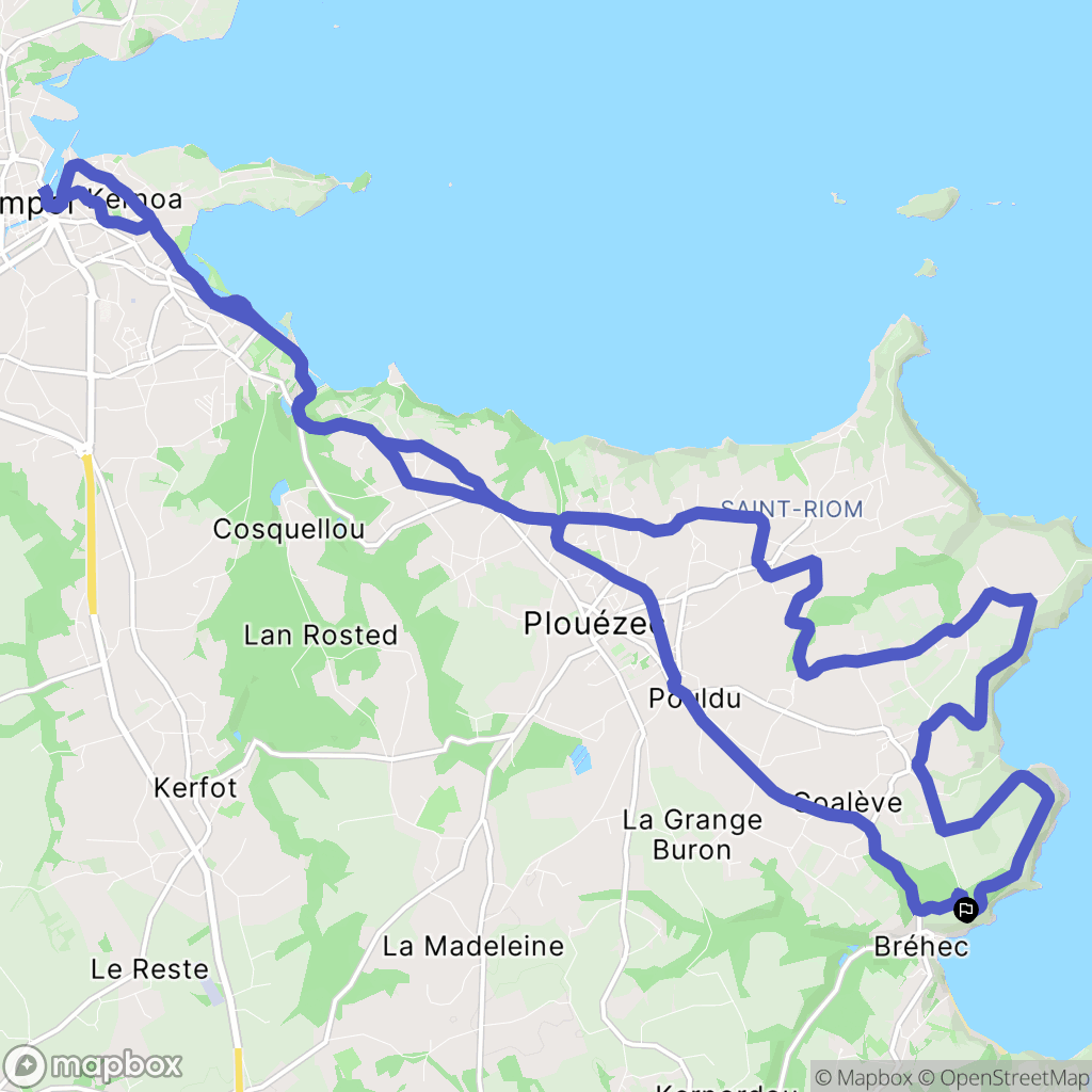 Plouézec : carte du parcours de randonnée - France