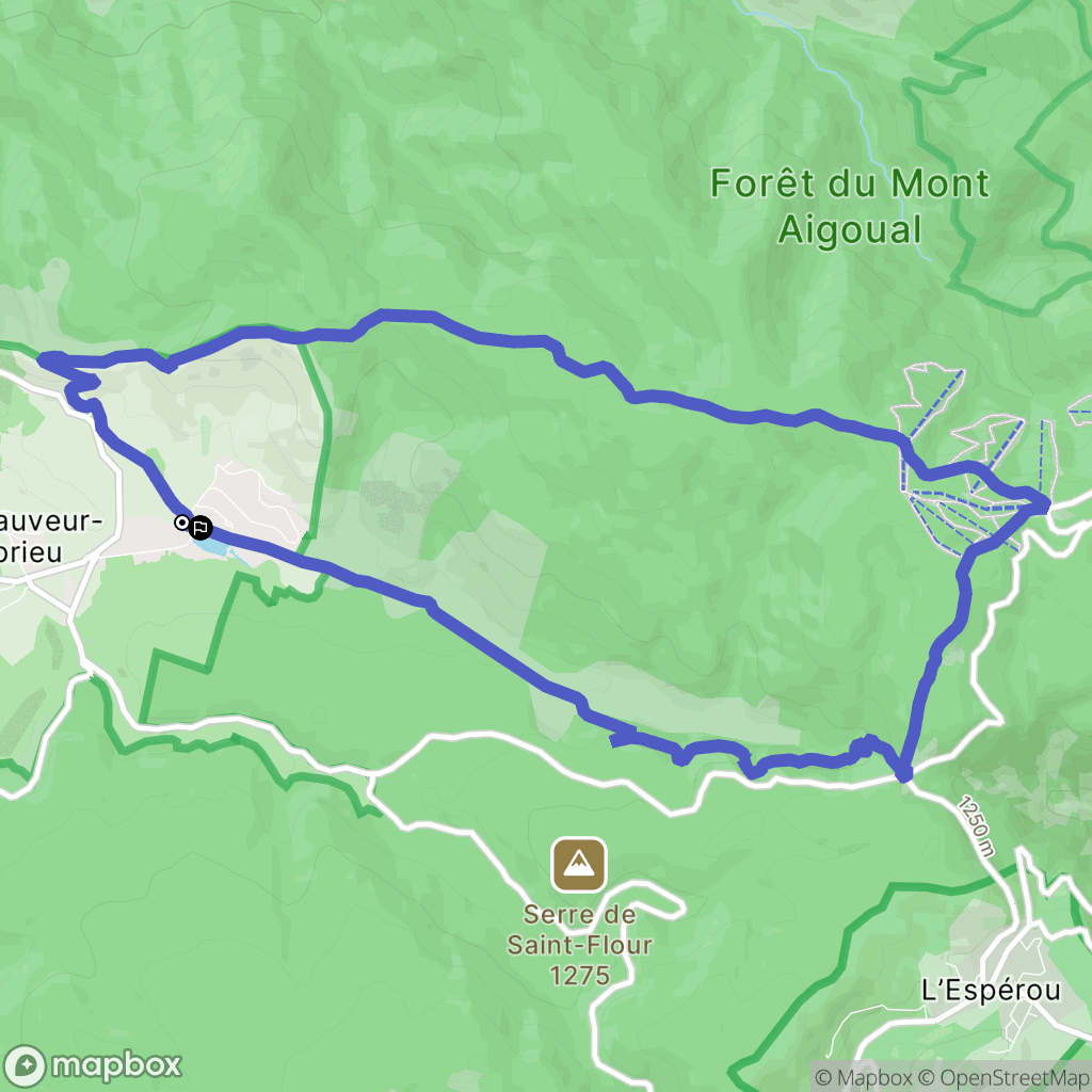Saint-Sauveur-Camprieu : carte du parcours de randonnée - France
