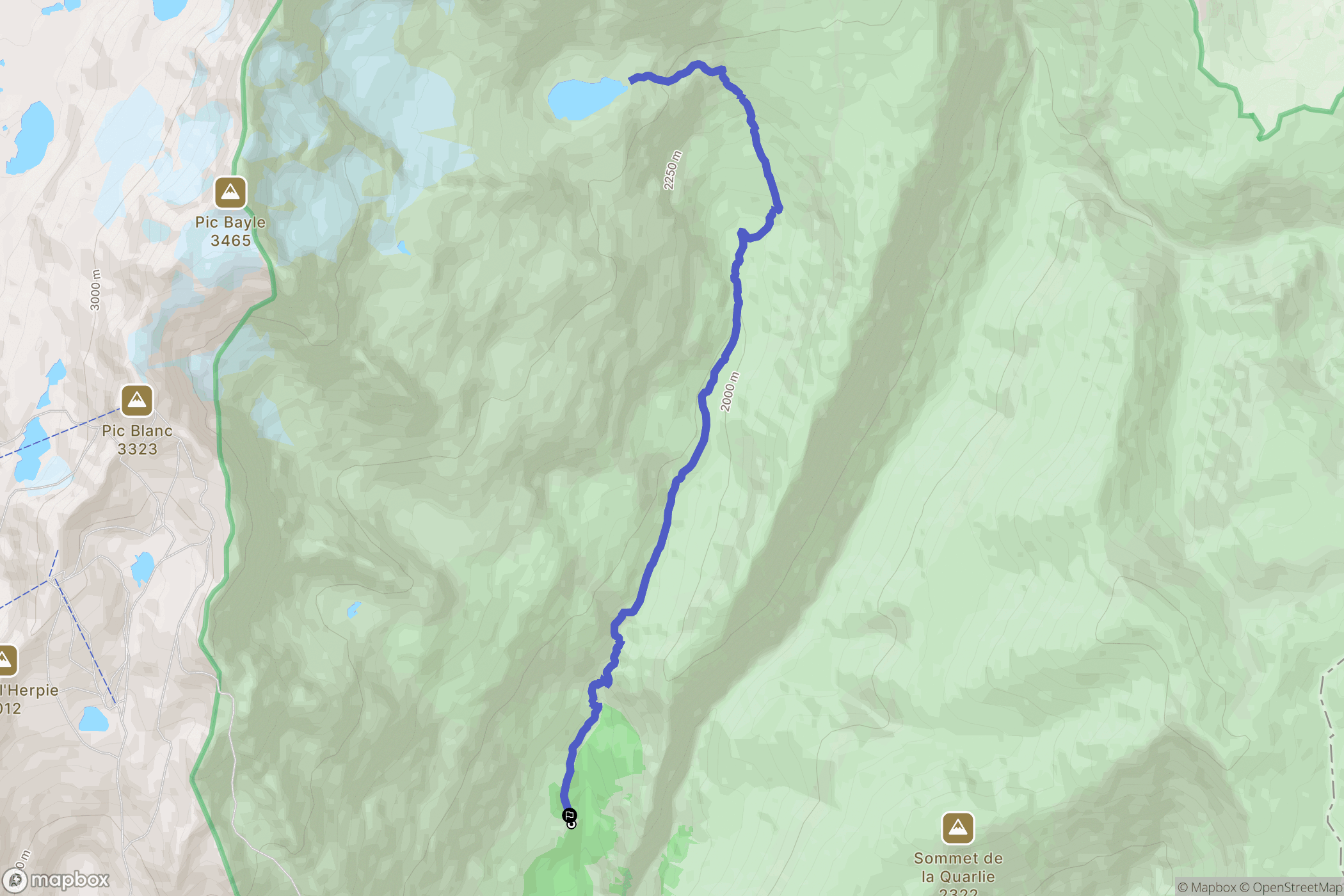 Clavans-en-Haut-Oisans : carte du parcours de randonnée - France