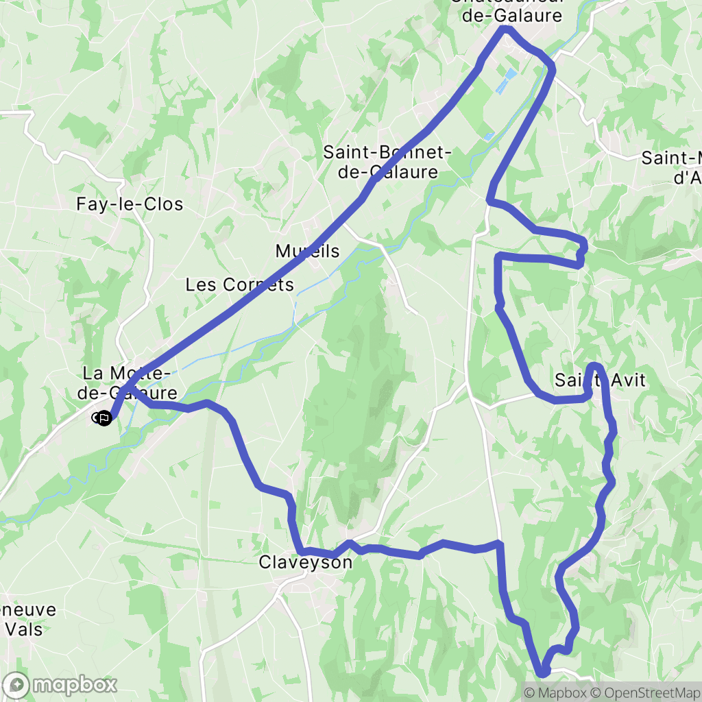 Saint-Jean-de-Galaure : carte du parcours de randonnée - France