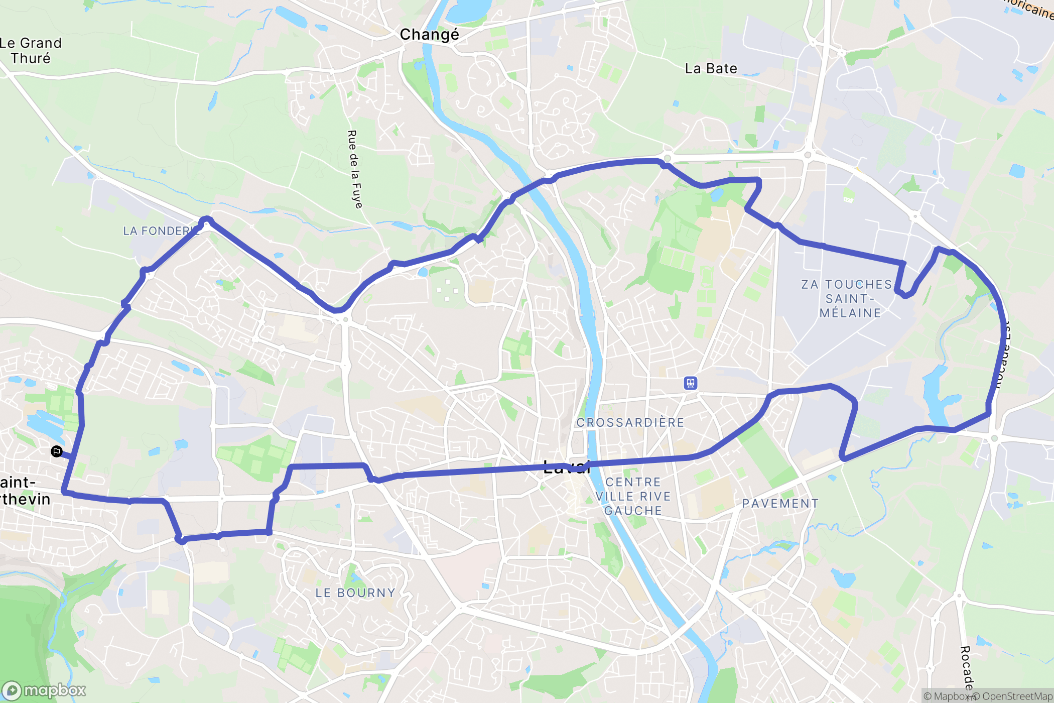 Saint-Berthevin : carte du parcours de randonnée - France