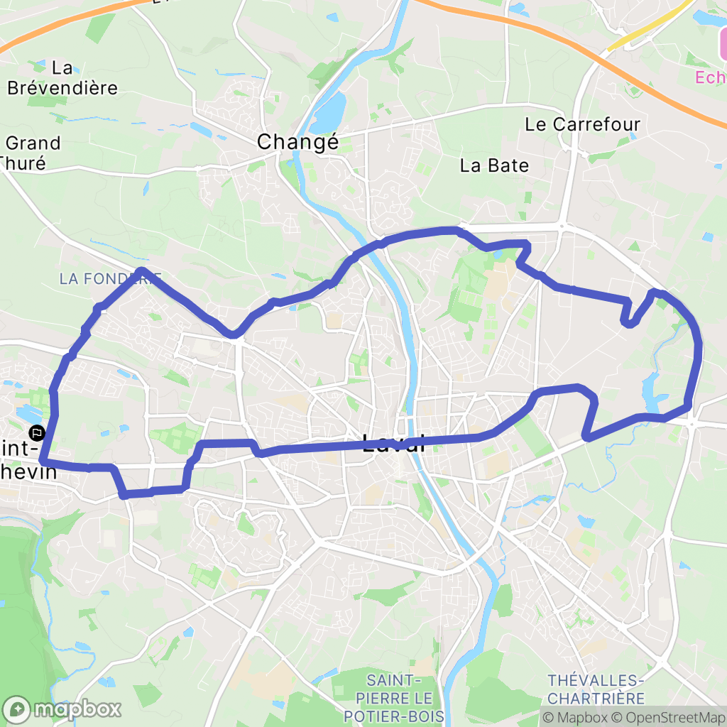 Saint-Berthevin : carte du parcours de randonnée - France