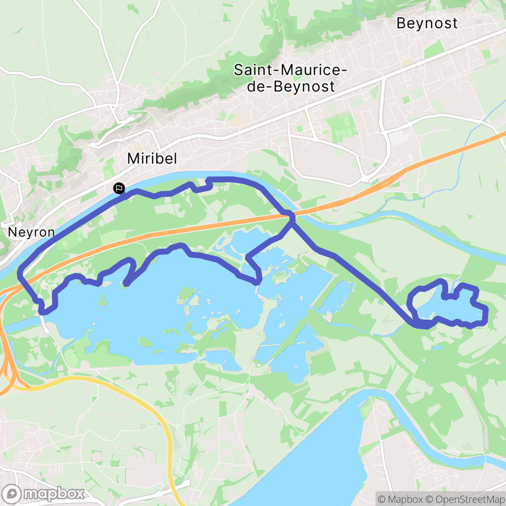 Miribel : carte du parcours de randonnée - France
