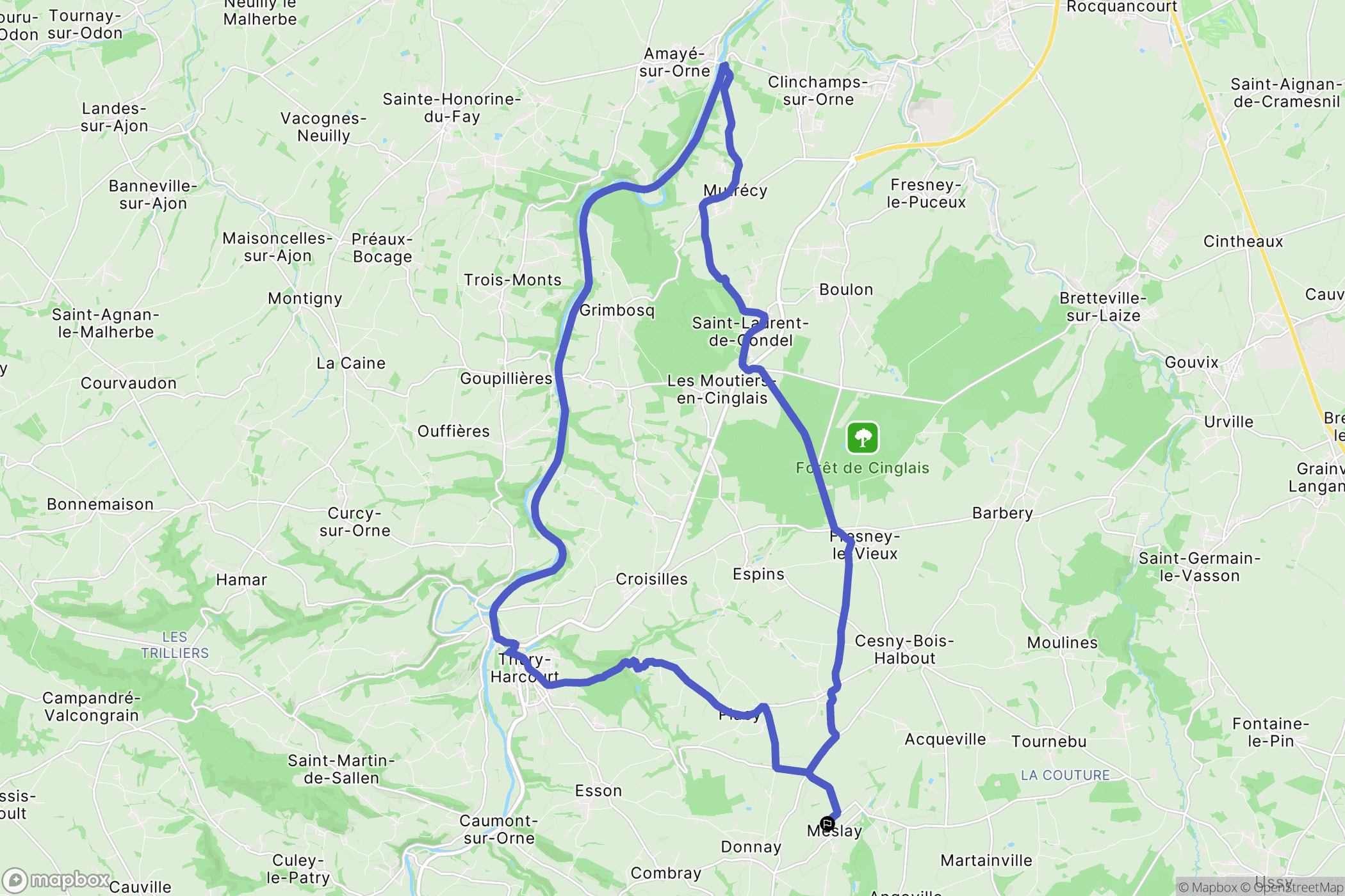 Meslay : carte du parcours de randonnée - France