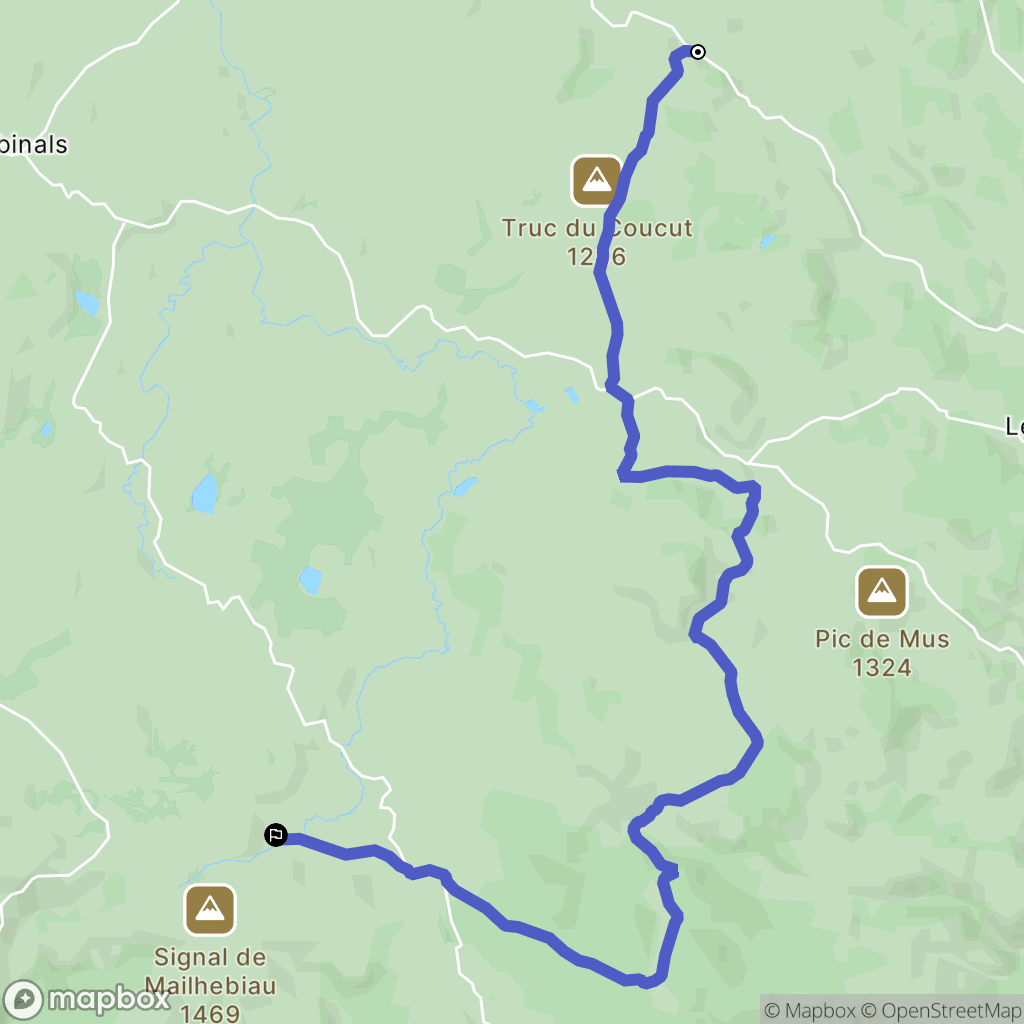 Prinsuéjols-Malbouzon : carte du parcours de randonnée - France