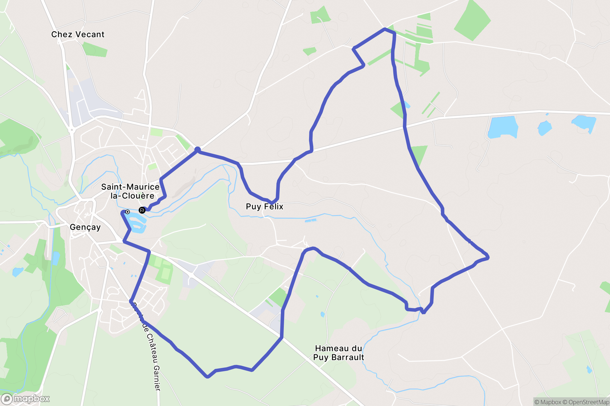 Gençay : carte du parcours de randonnée - France