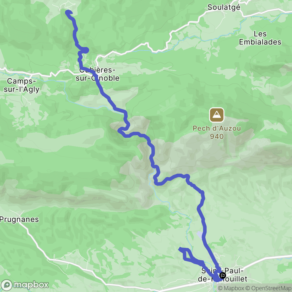 Saint-Paul-de-Fenouillet : carte du parcours de randonnée - France