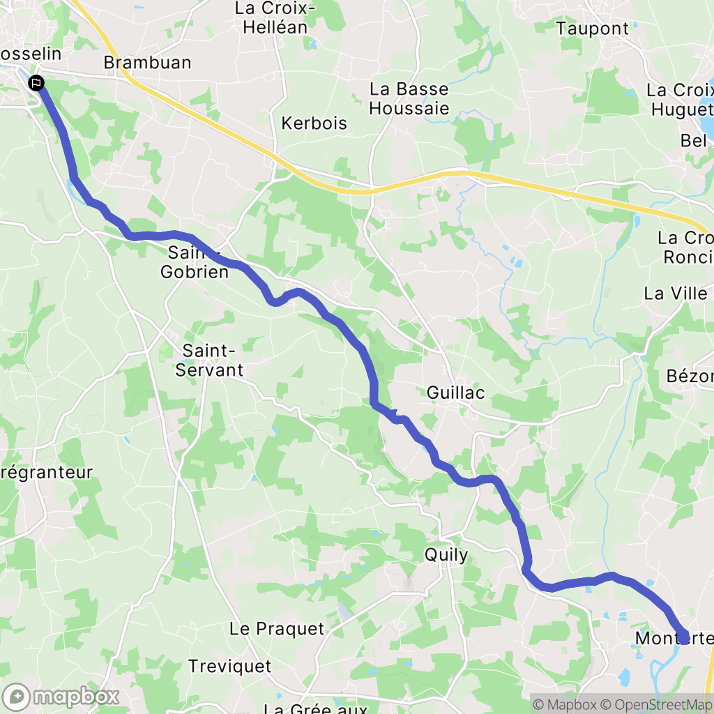 Josselin : carte du parcours de randonnée - France