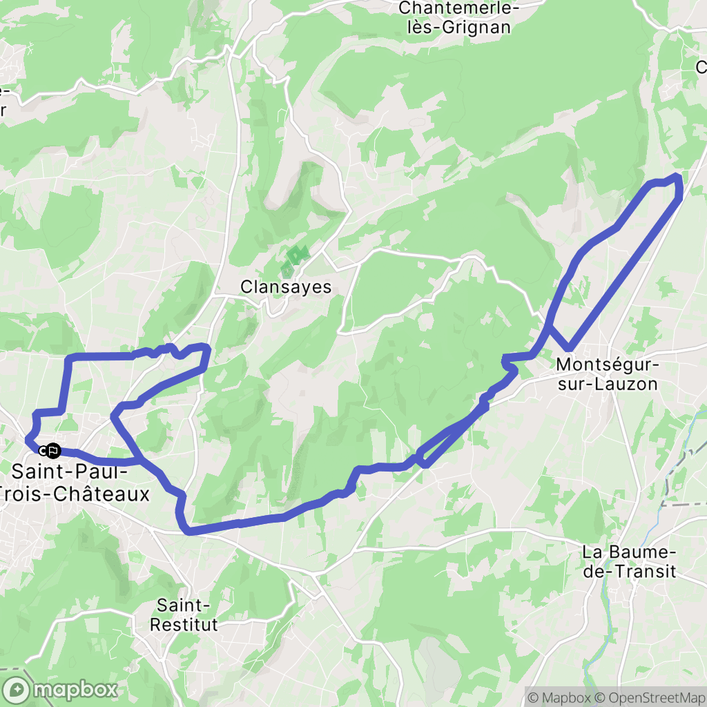 Saint-Paul-Trois-Châteaux : carte du parcours de randonnée - France