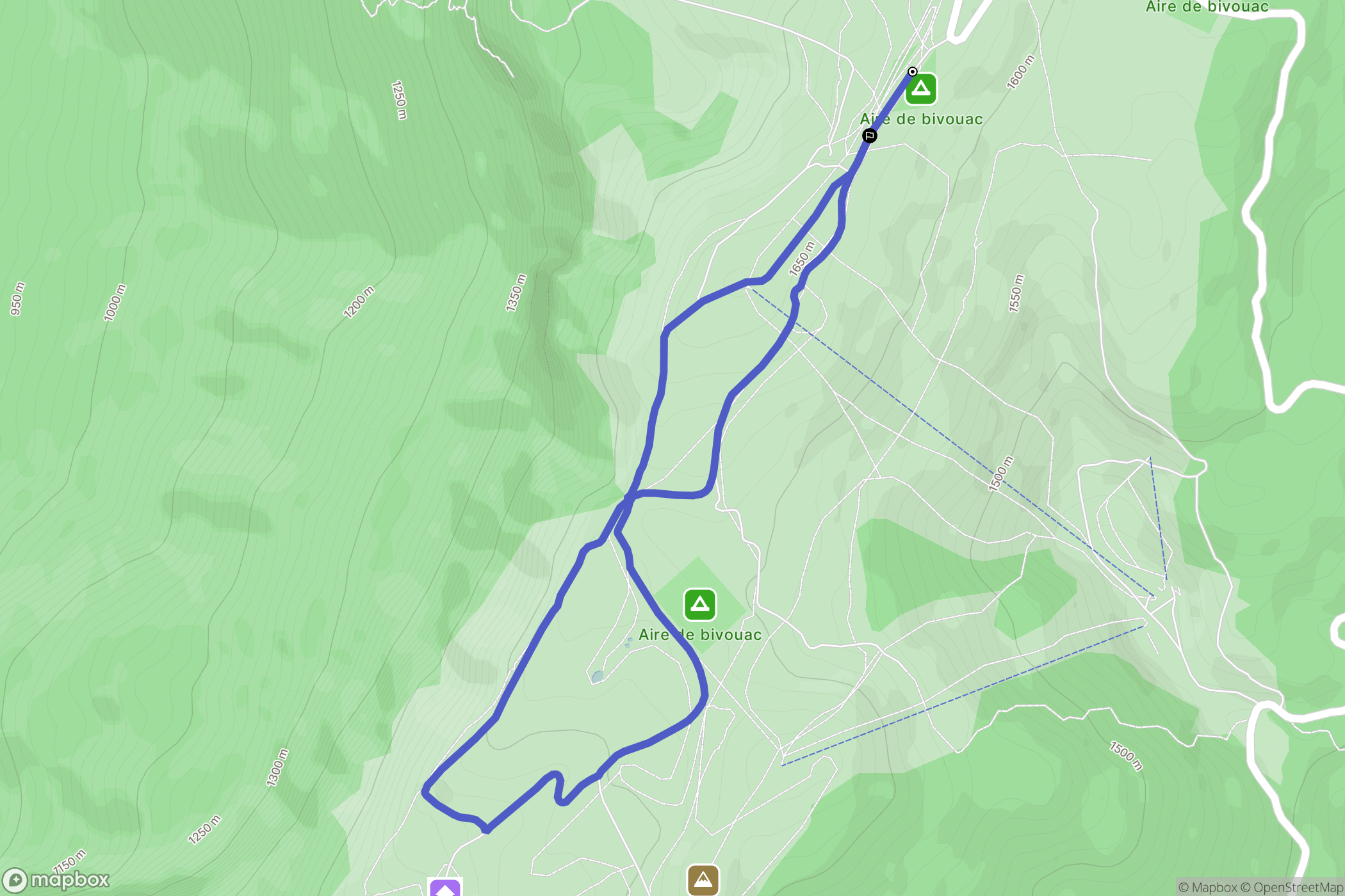 Leschaux : carte du parcours de randonnée - France