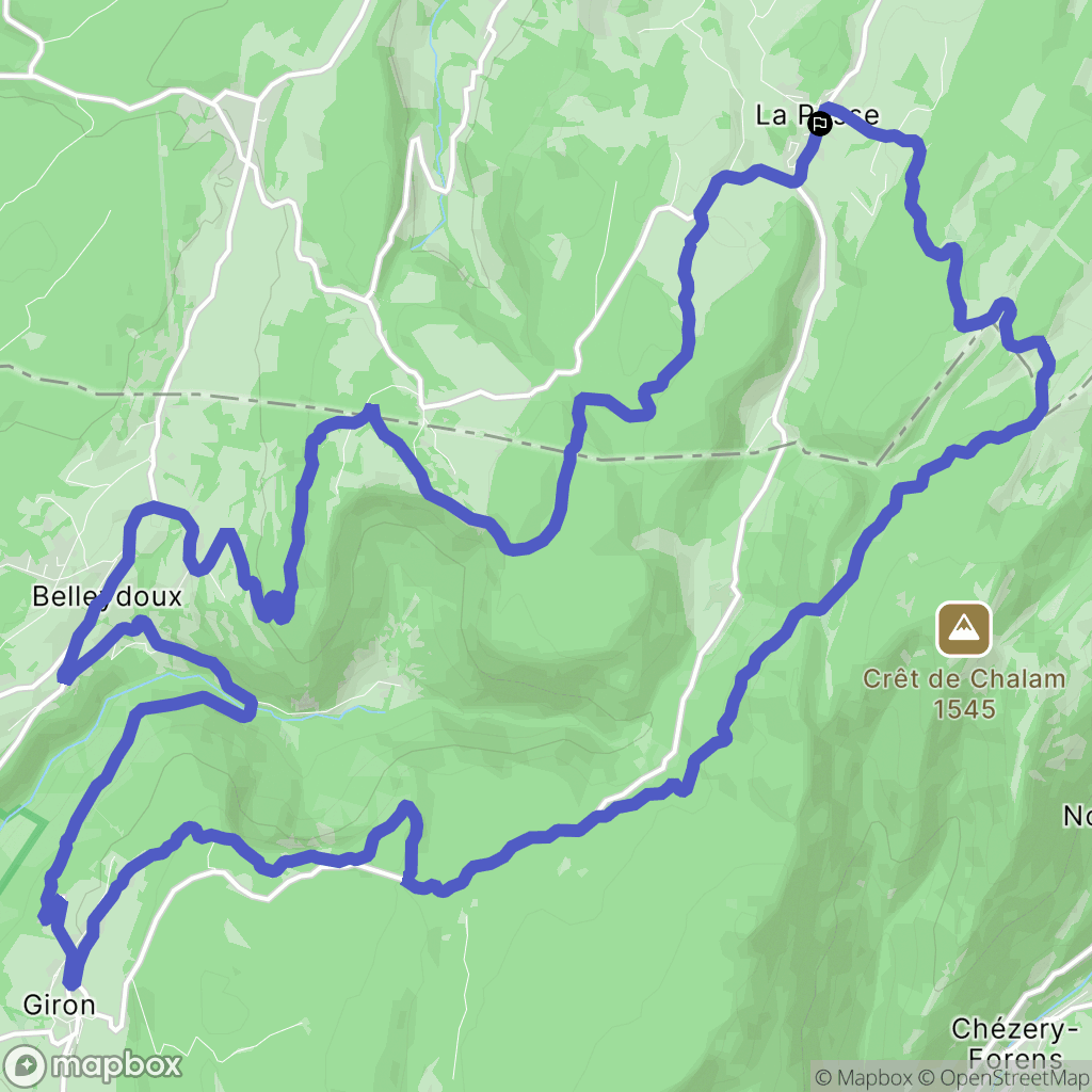 La Pesse : carte du parcours de randonnée - France
