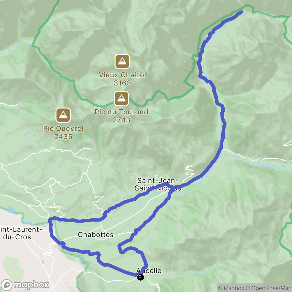 Ancelle : carte du parcours de randonnée - France