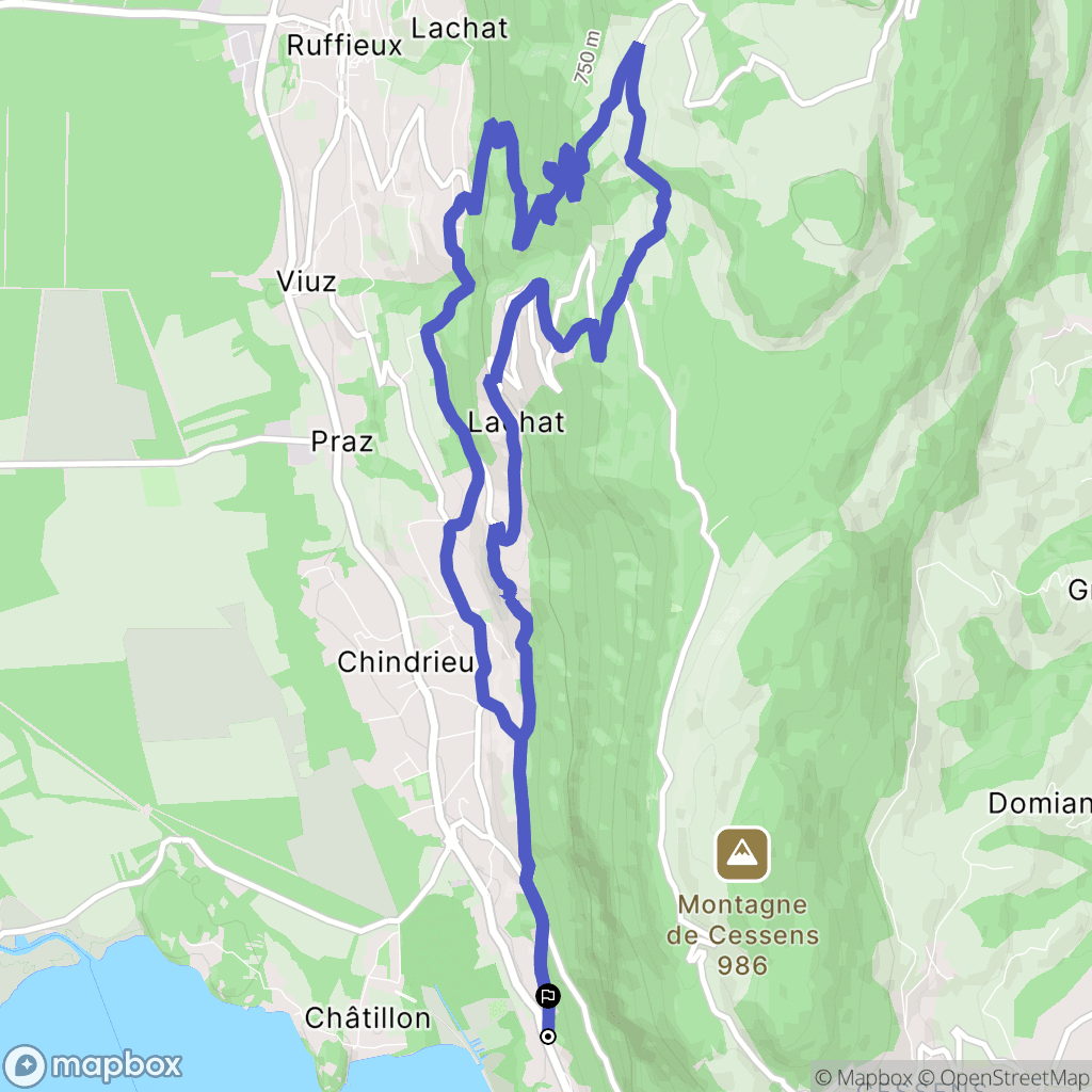 Chindrieux : carte du parcours de randonnée - France