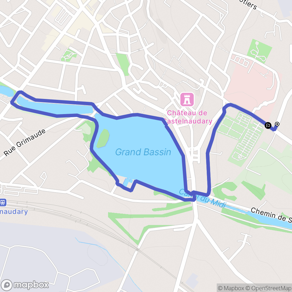 Castelnaudary : carte du parcours de randonnée - France