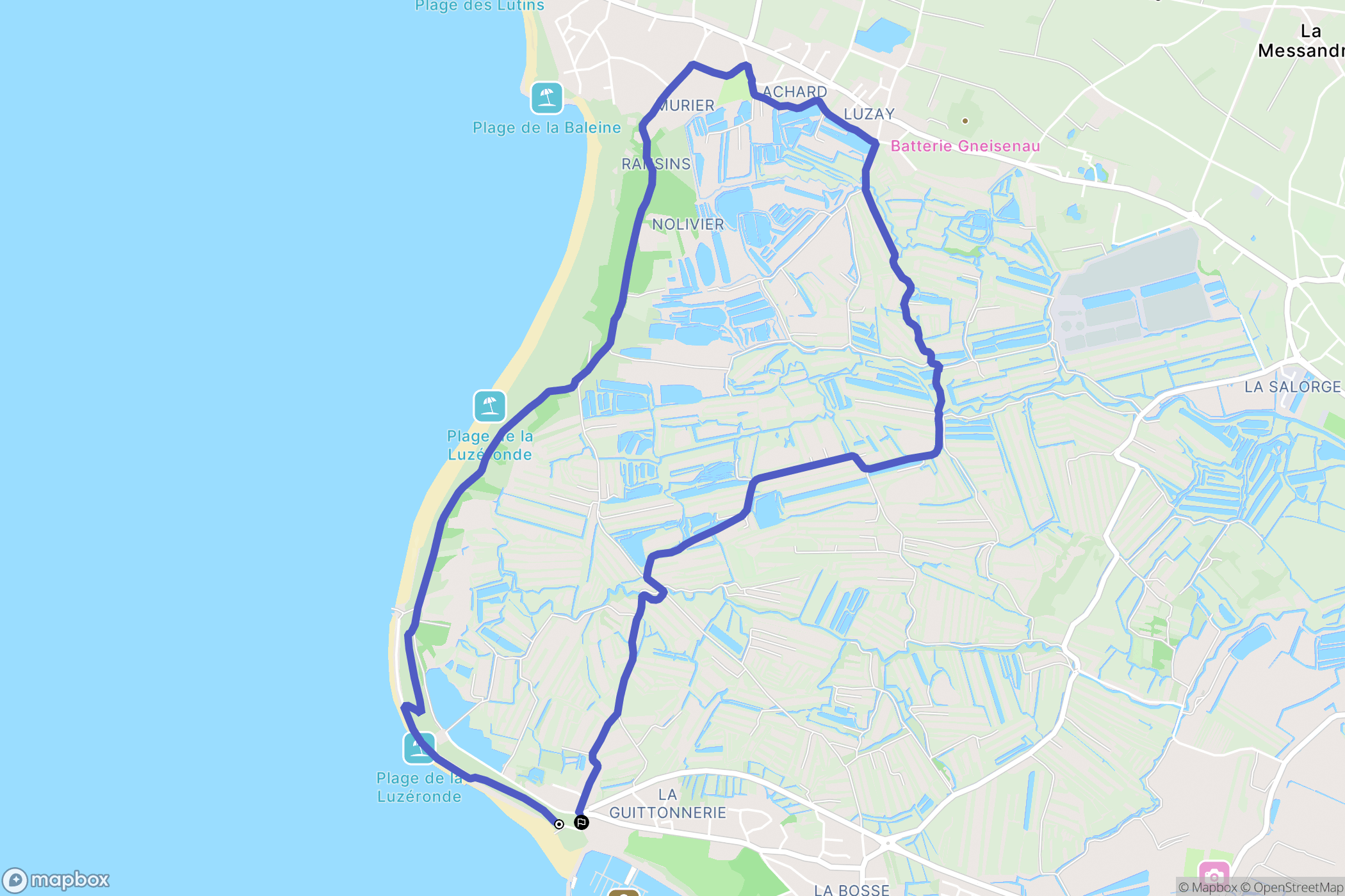 L'Épine : carte du parcours de randonnée - France