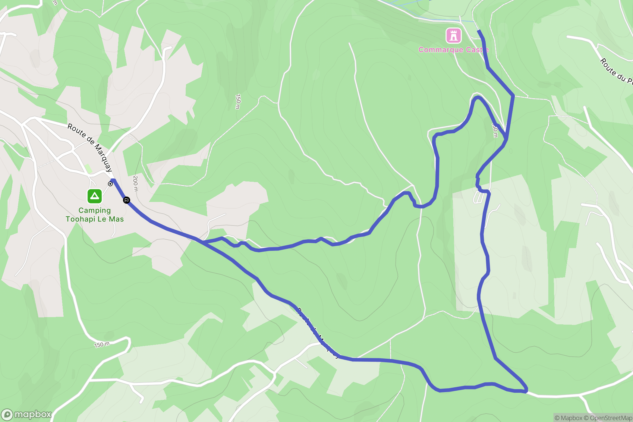 Les Eyzies : carte du parcours de randonnée - France