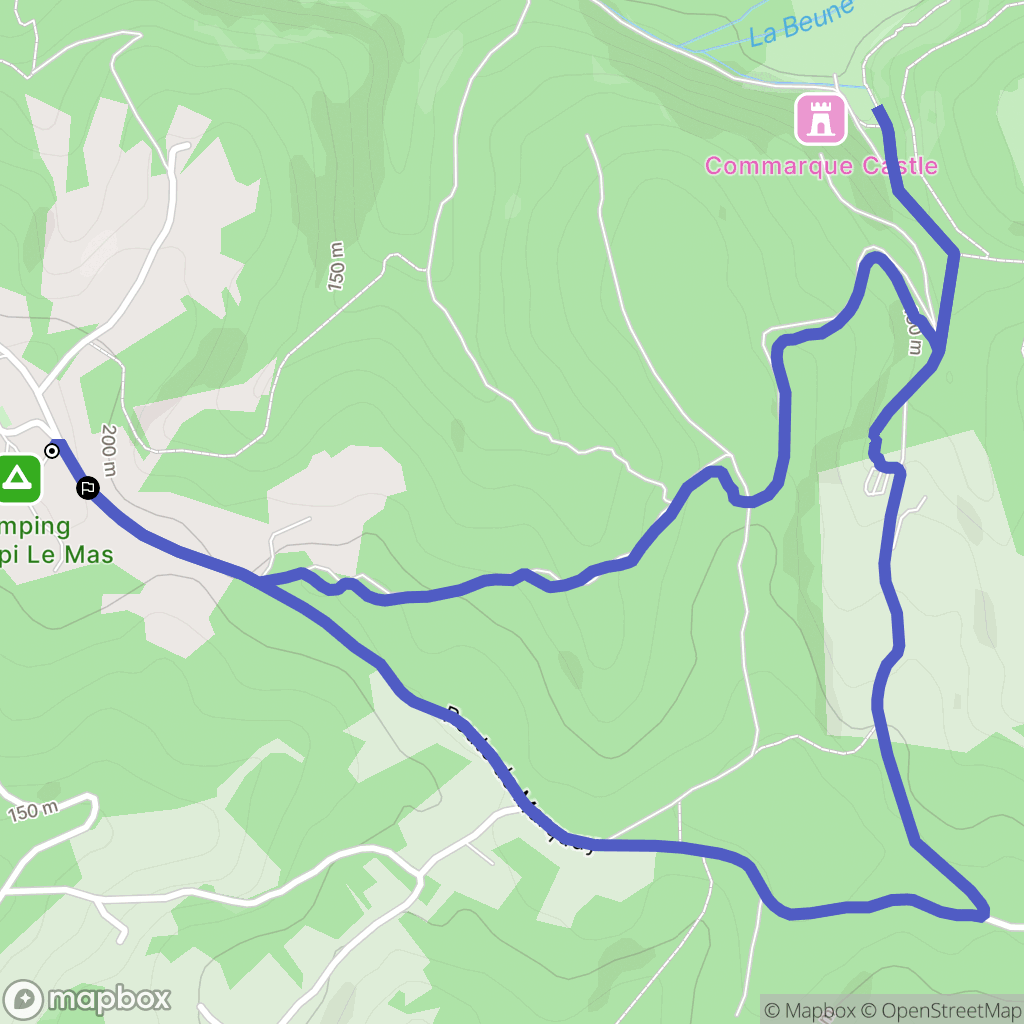 Les Eyzies : carte du parcours de randonnée - France