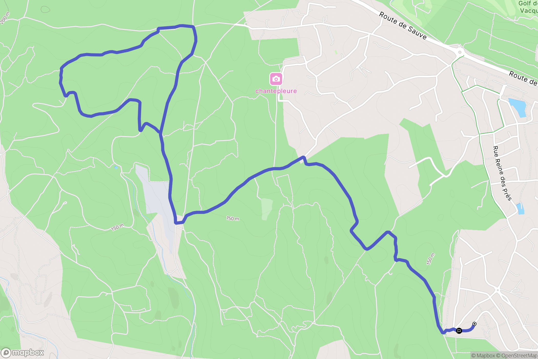 Nîmes : carte du parcours de randonnée - France
