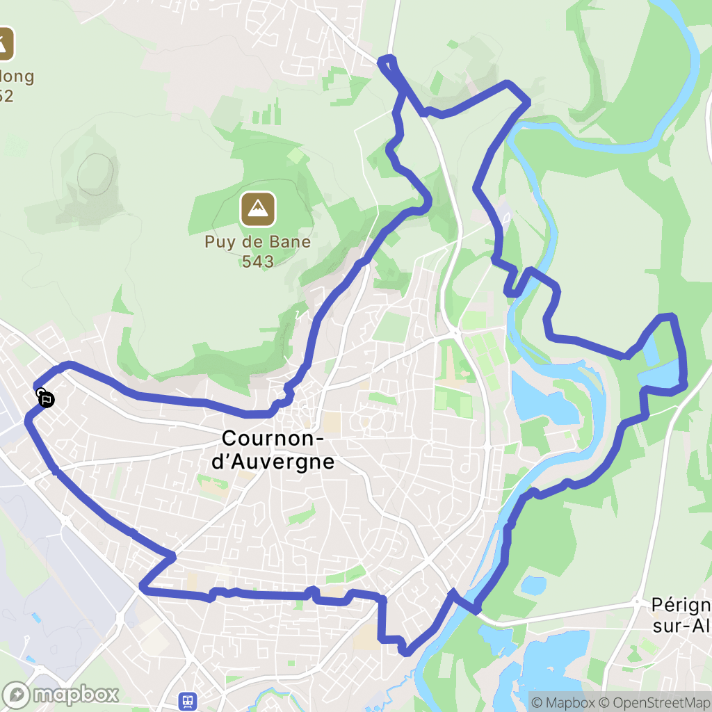Cournon-d'Auvergne : carte du parcours de randonnée - France
