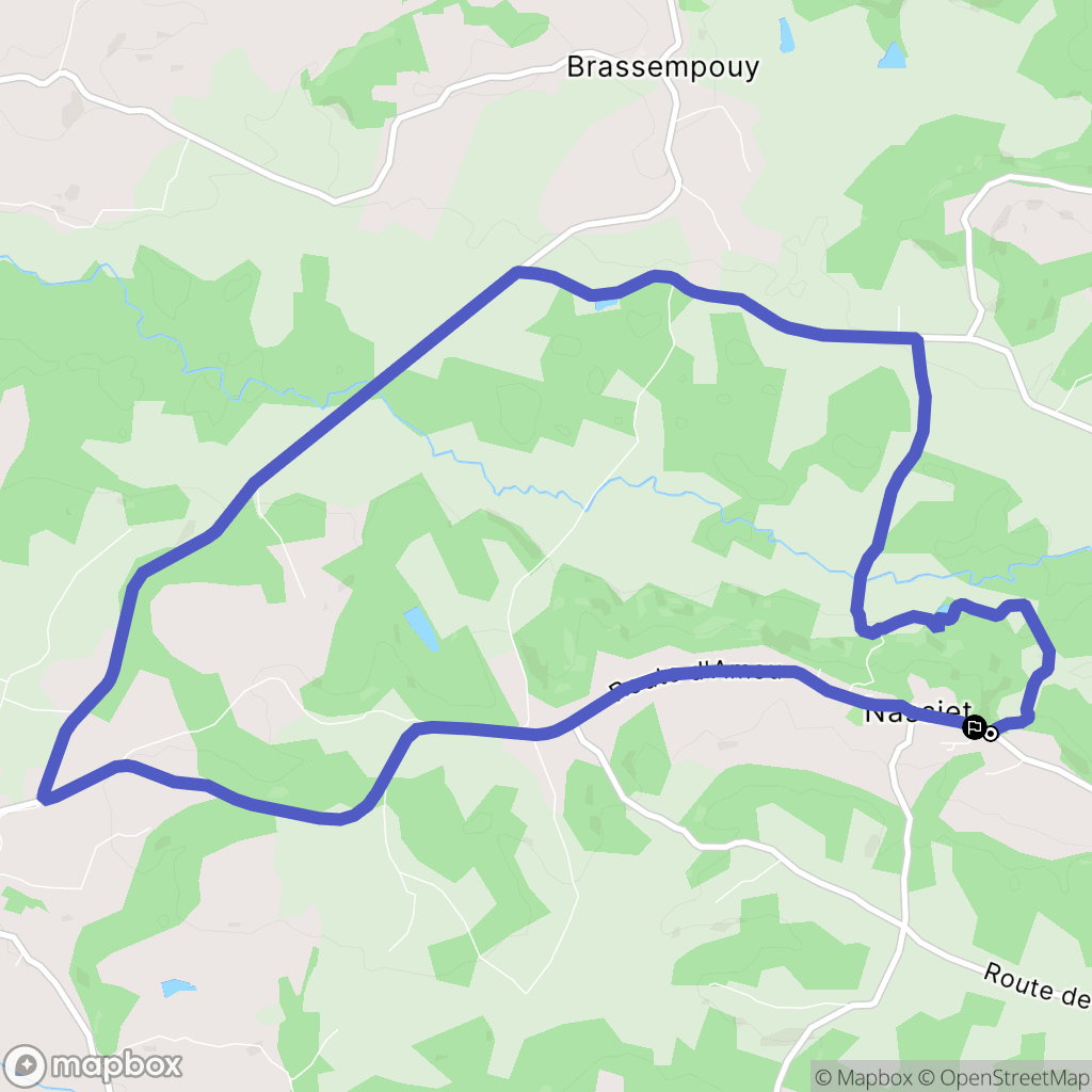 Nassiet : carte du parcours de randonnée - France