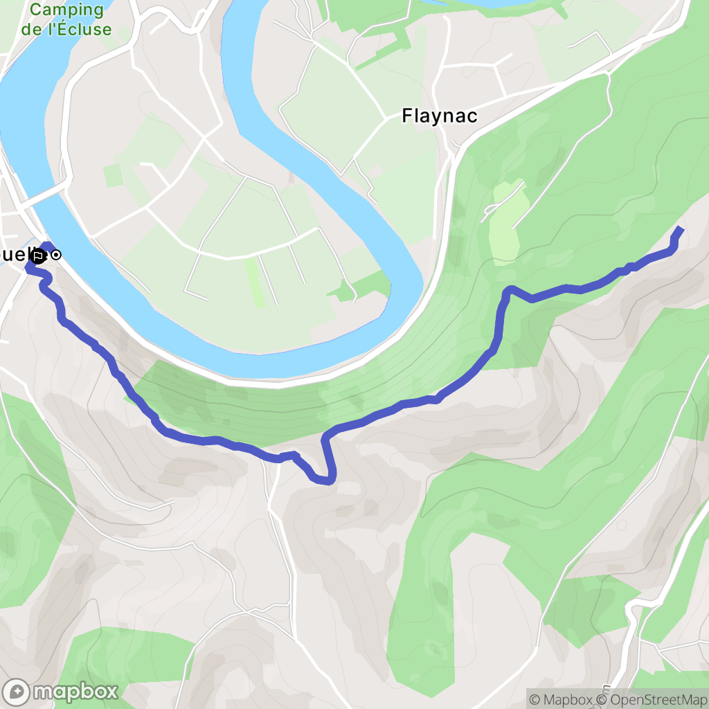 Douelle : carte du parcours de randonnée - France