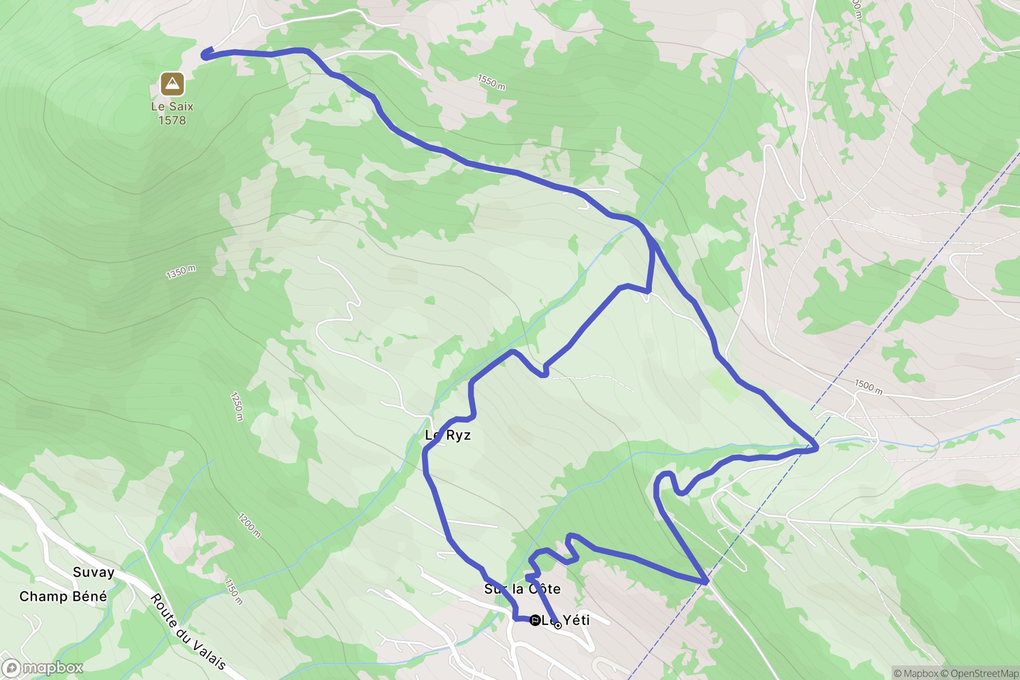 Châtel : carte du parcours de randonnée - France