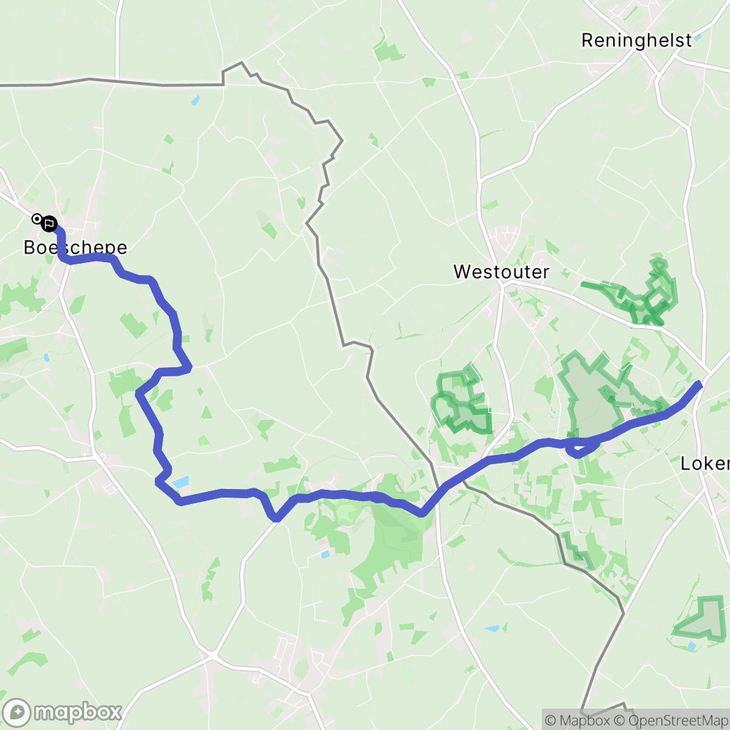 Boeschepe : carte du parcours de randonnée - France