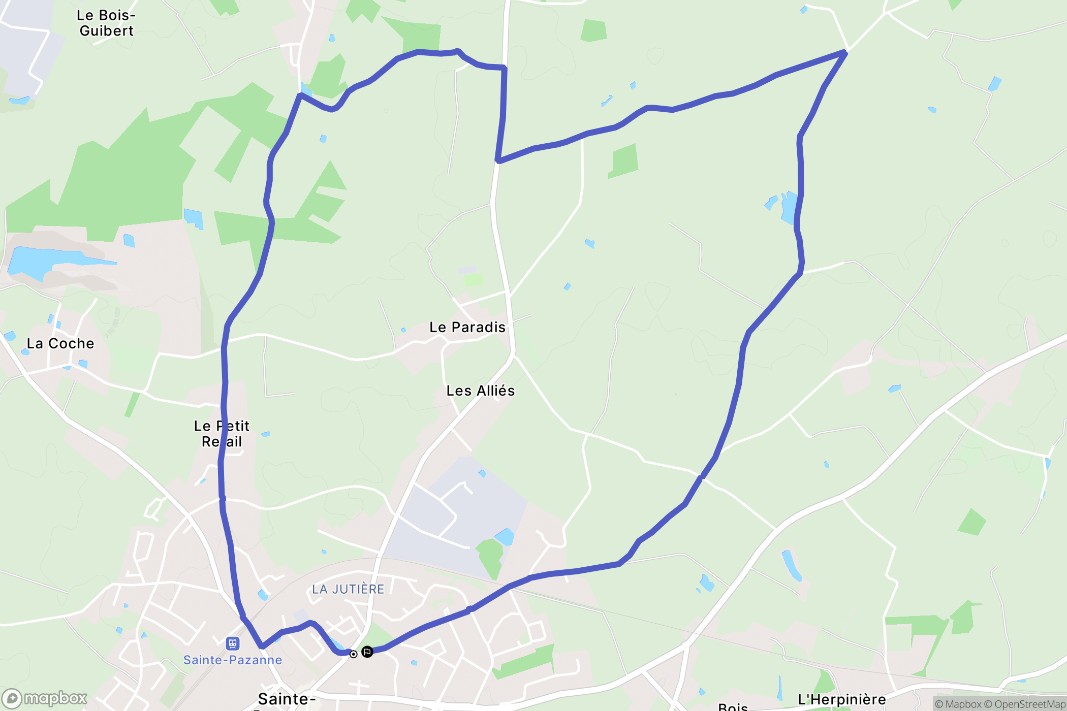Sainte-Pazanne : carte du parcours de randonnée - France