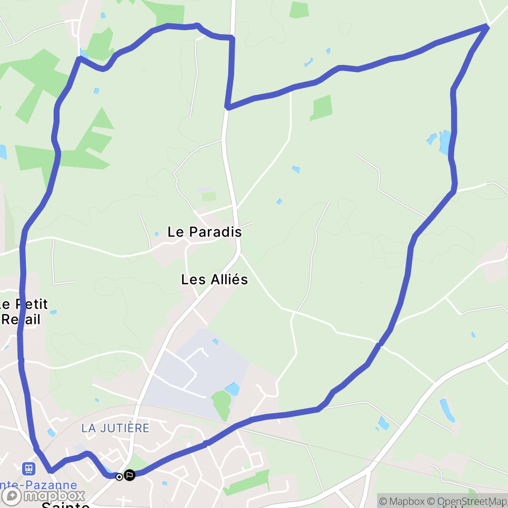 Sainte-Pazanne : carte du parcours de randonnée - France