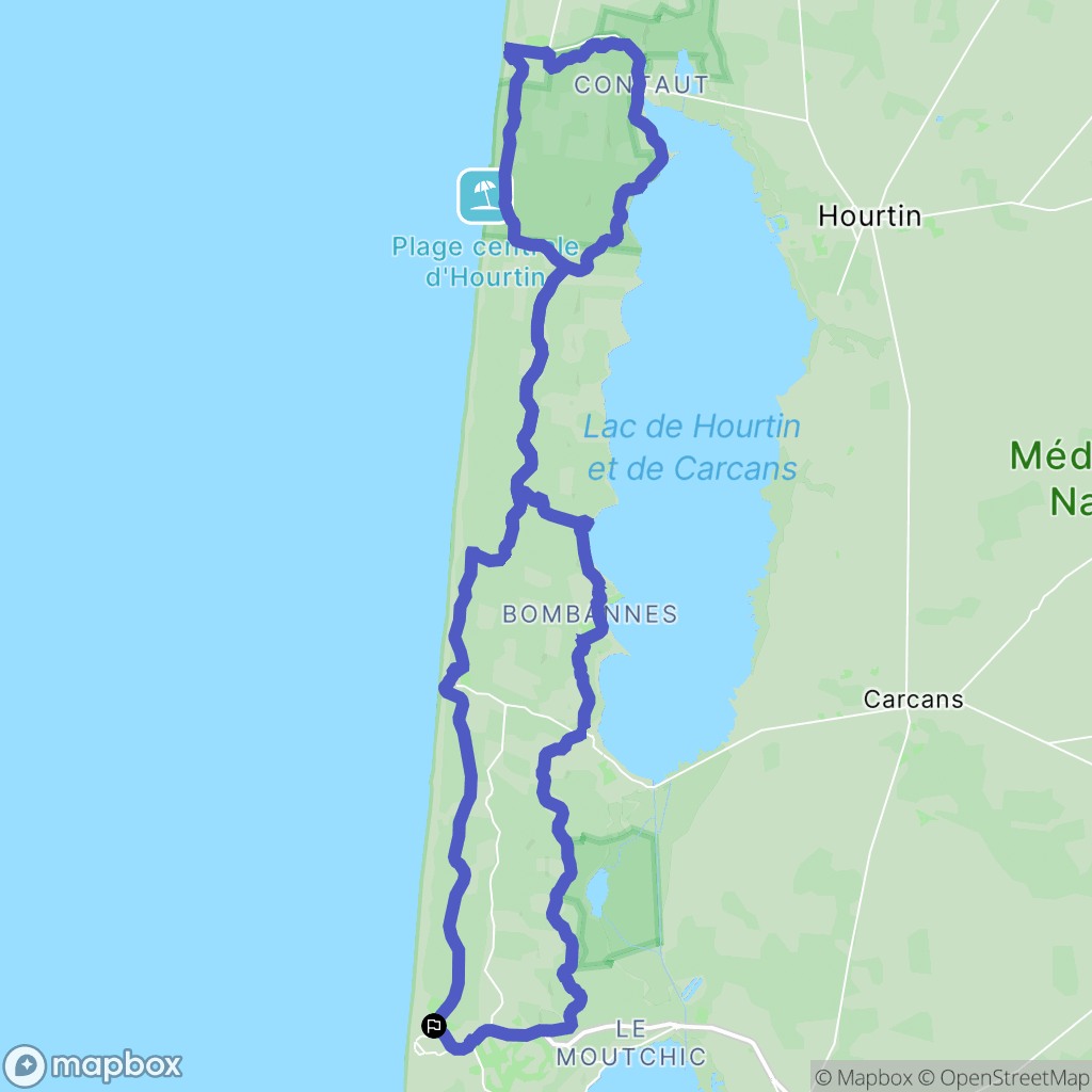Lacanau : carte du parcours de randonnée - France