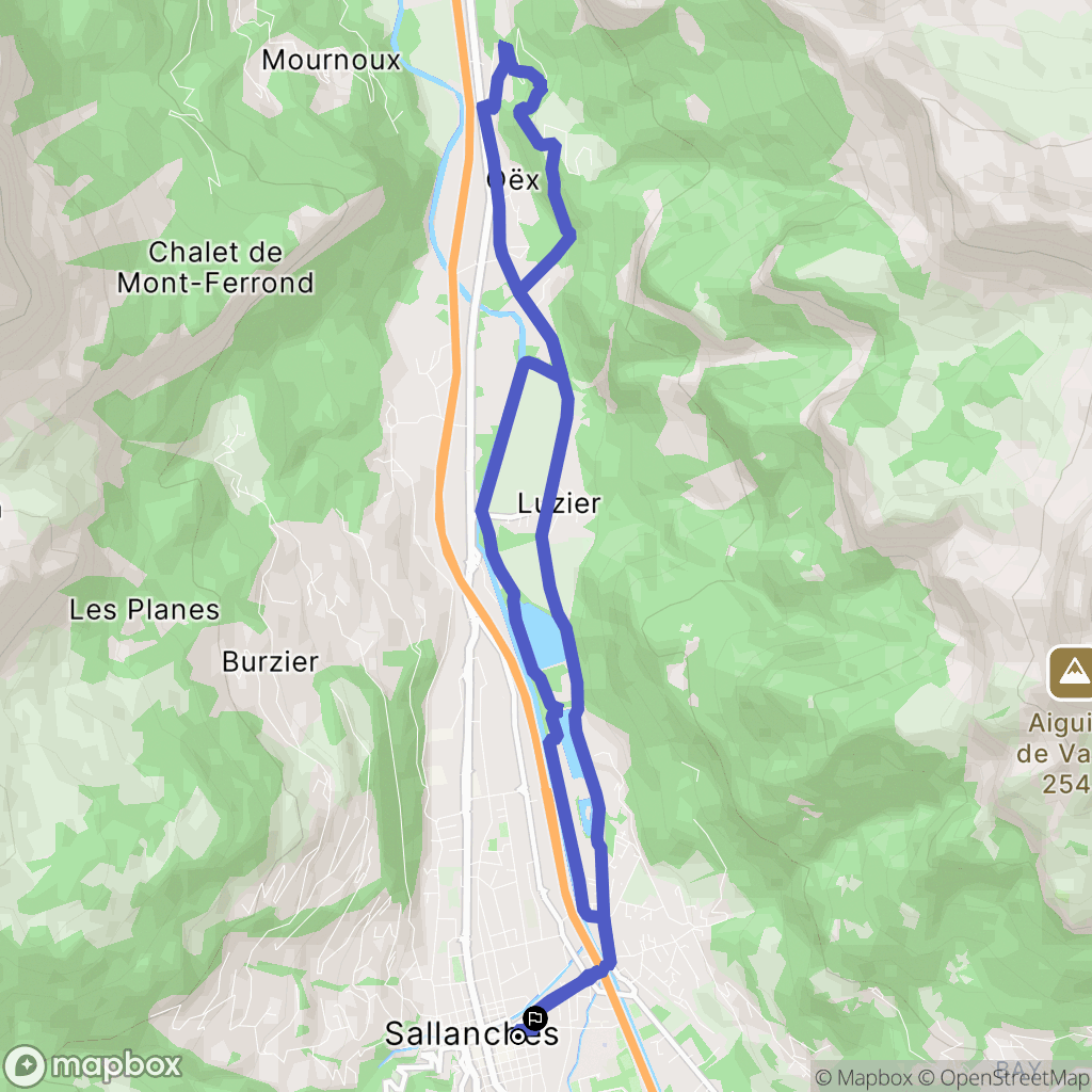 Sallanches : carte du parcours de randonnée - France