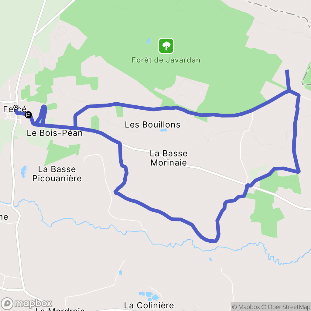 Fercé : carte du parcours de randonnée - France