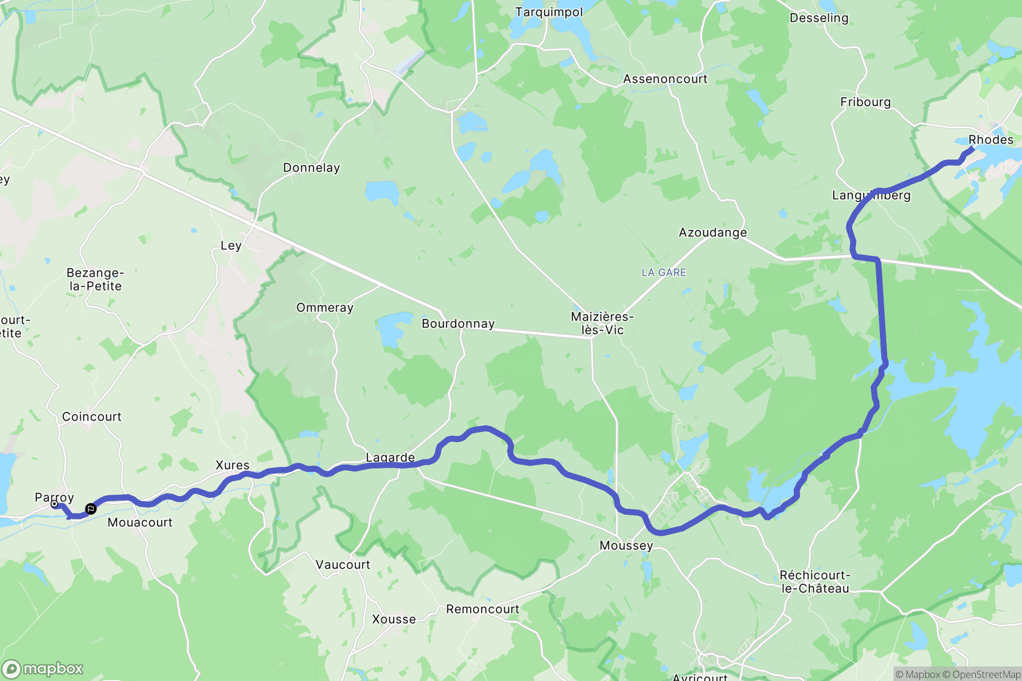 Parroy : carte du parcours de randonnée - France