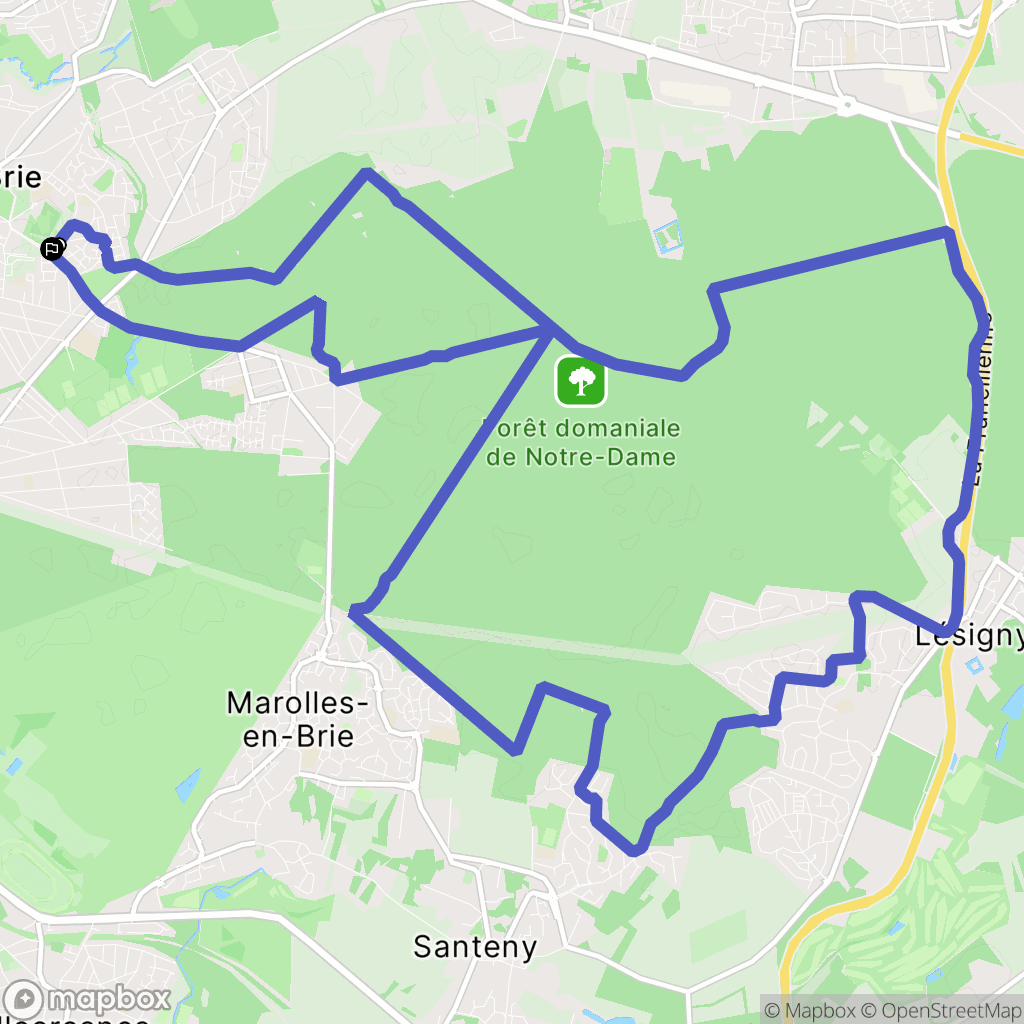 Sucy-en-Brie : carte du parcours de randonnée - France