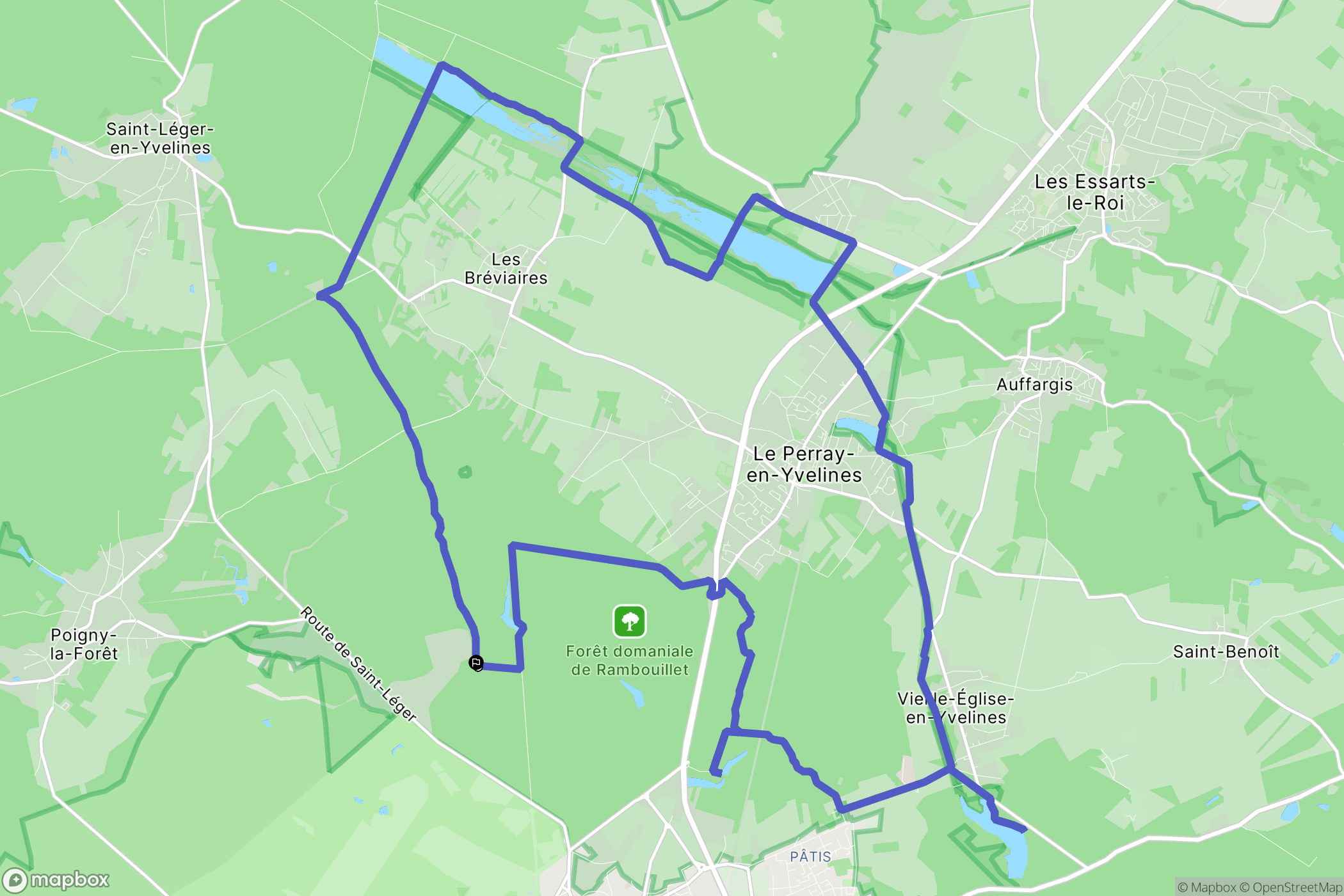 Rambouillet : carte du parcours de randonnée - France