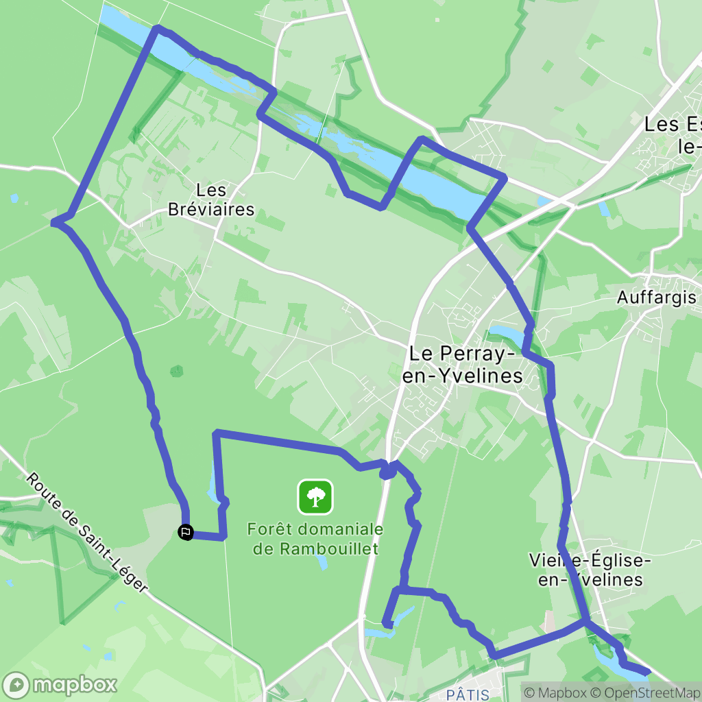 Rambouillet : carte du parcours de randonnée - France