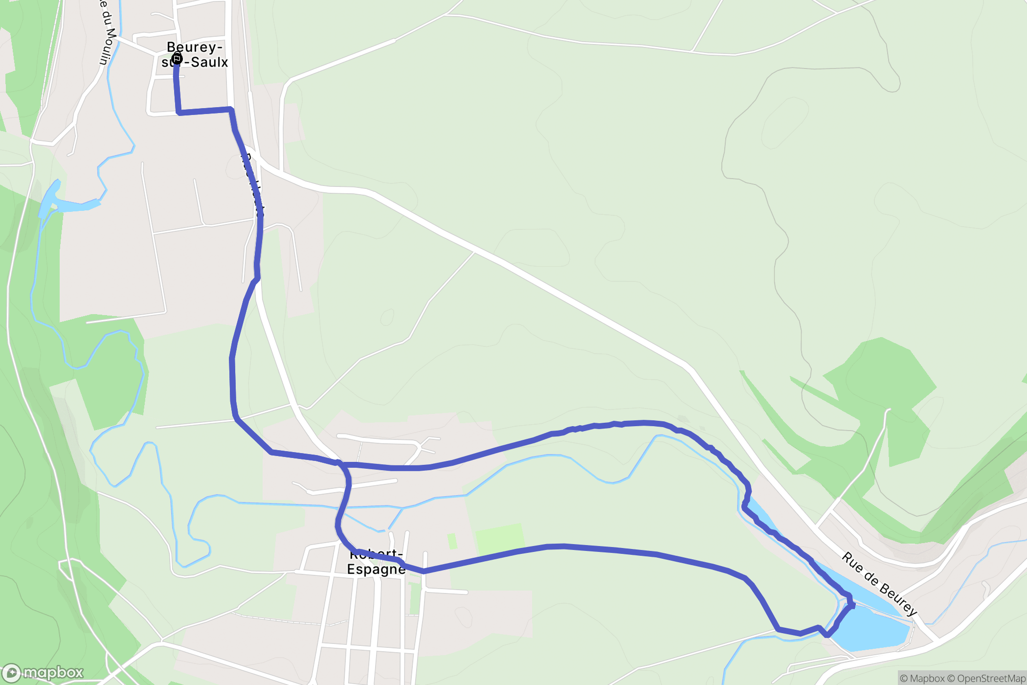 Beurey-sur-Saulx : carte du parcours de randonnée - France