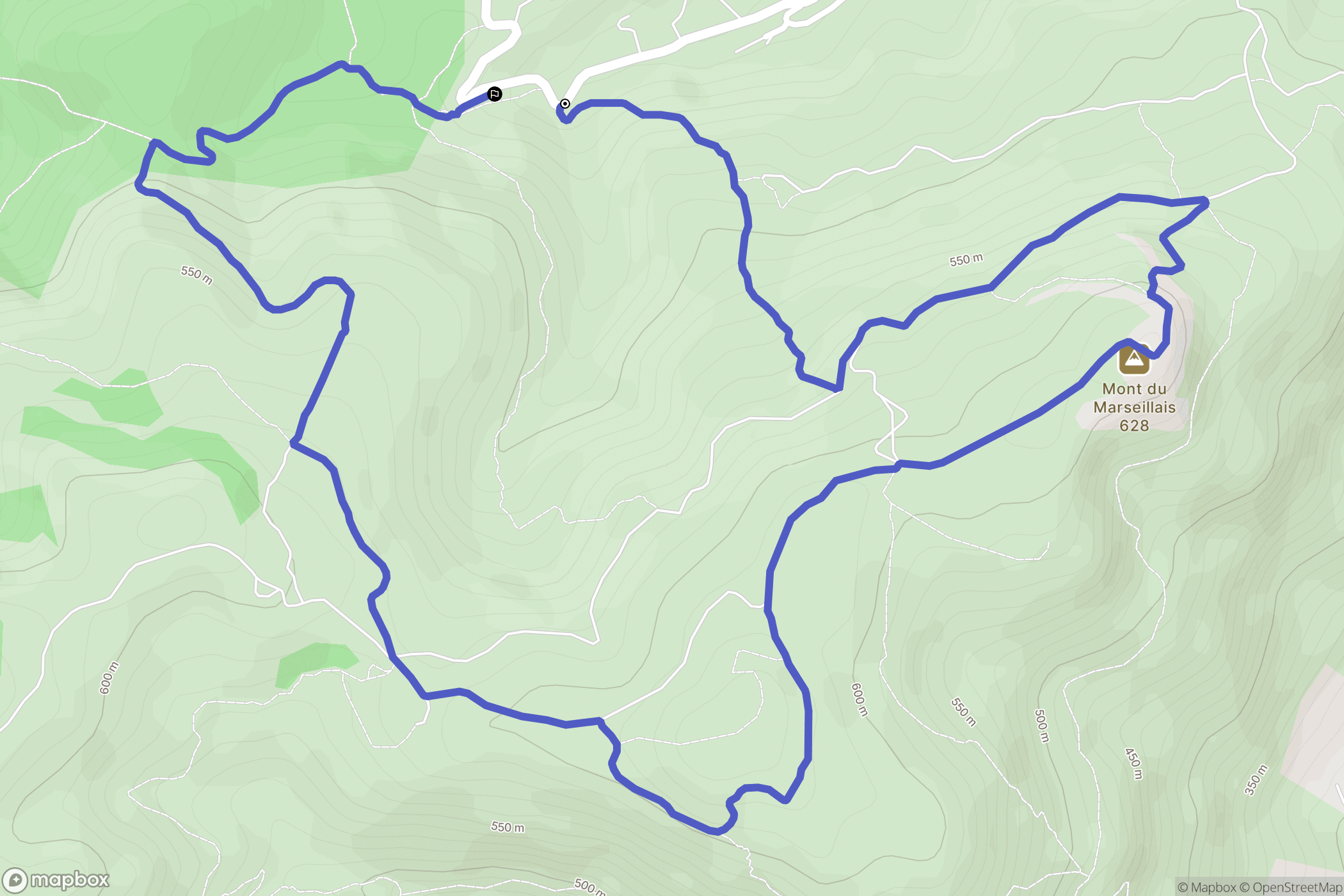 Peypin : carte du parcours de randonnée - France