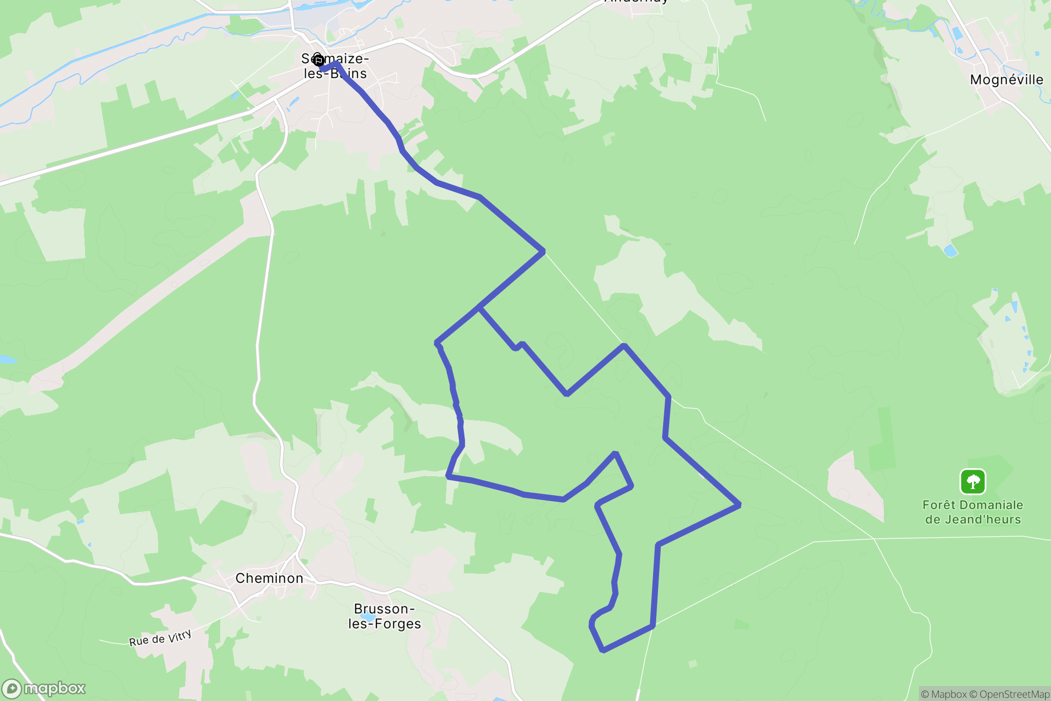 Sermaize-les-Bains : carte du parcours de randonnée - France