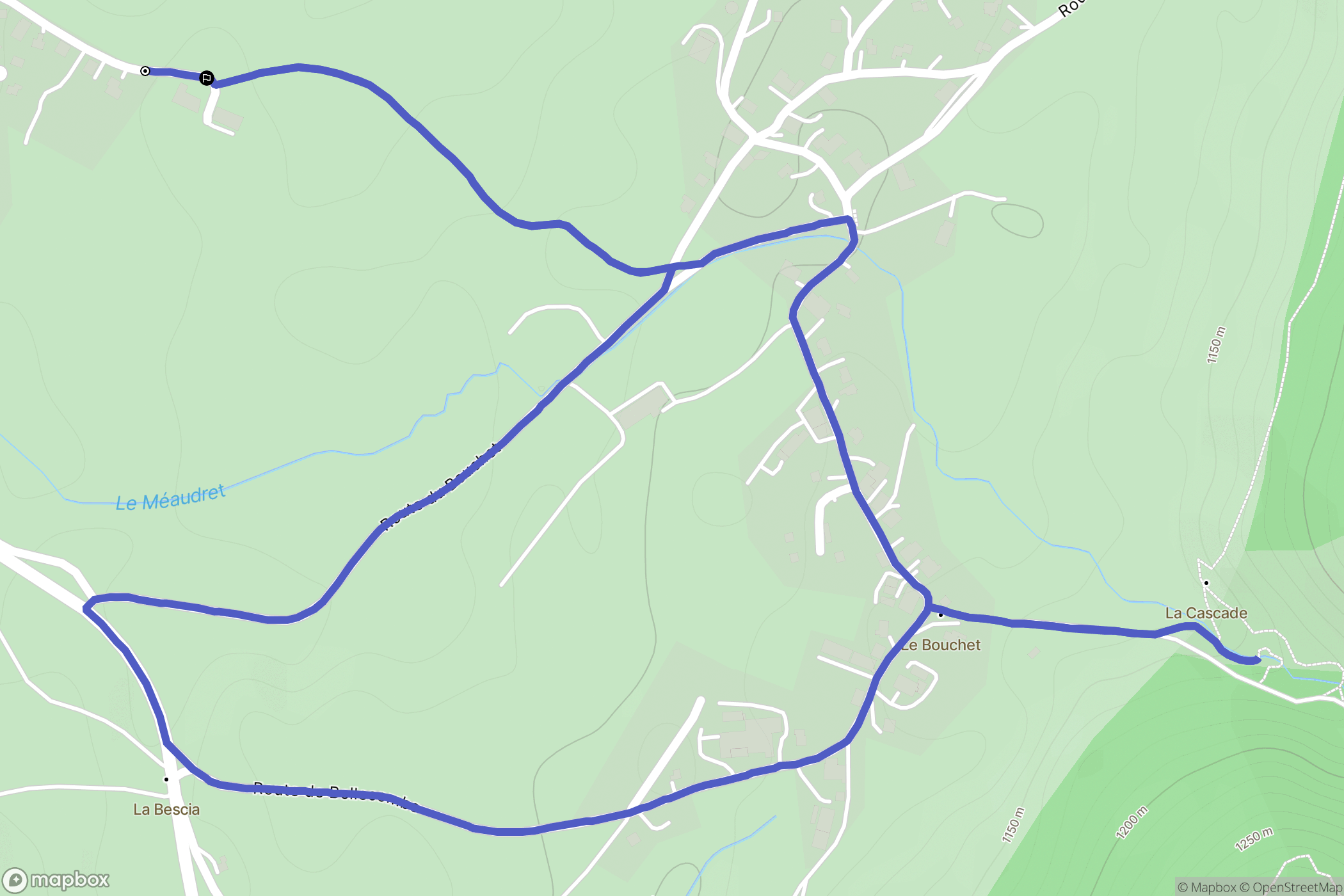 Autrans-Méaudre en Vercors : carte du parcours de randonnée - France