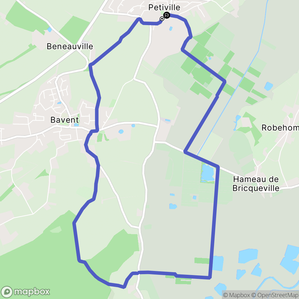 Petiville : carte du parcours de randonnée - France