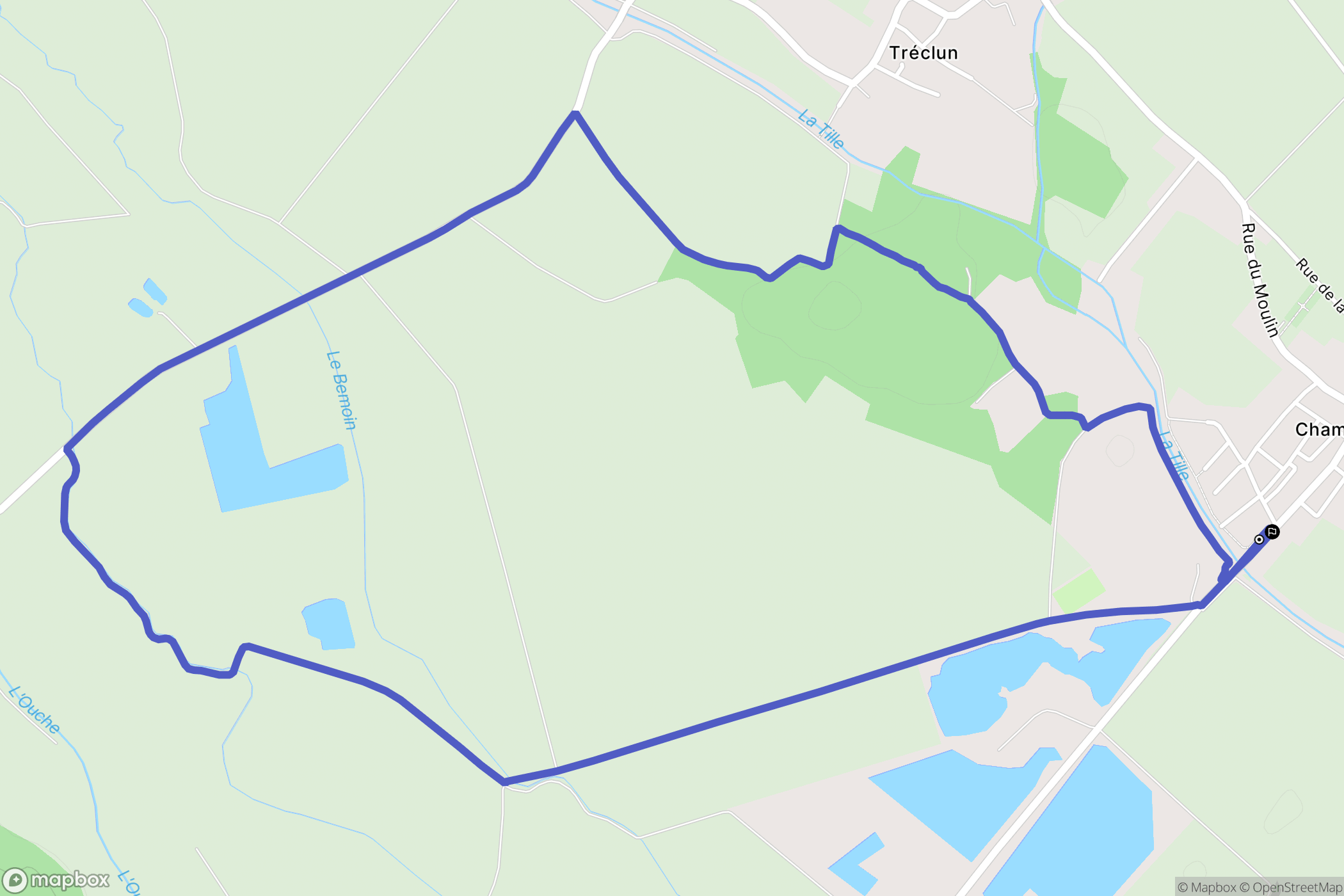 Champdôtre : carte du parcours de randonnée - France