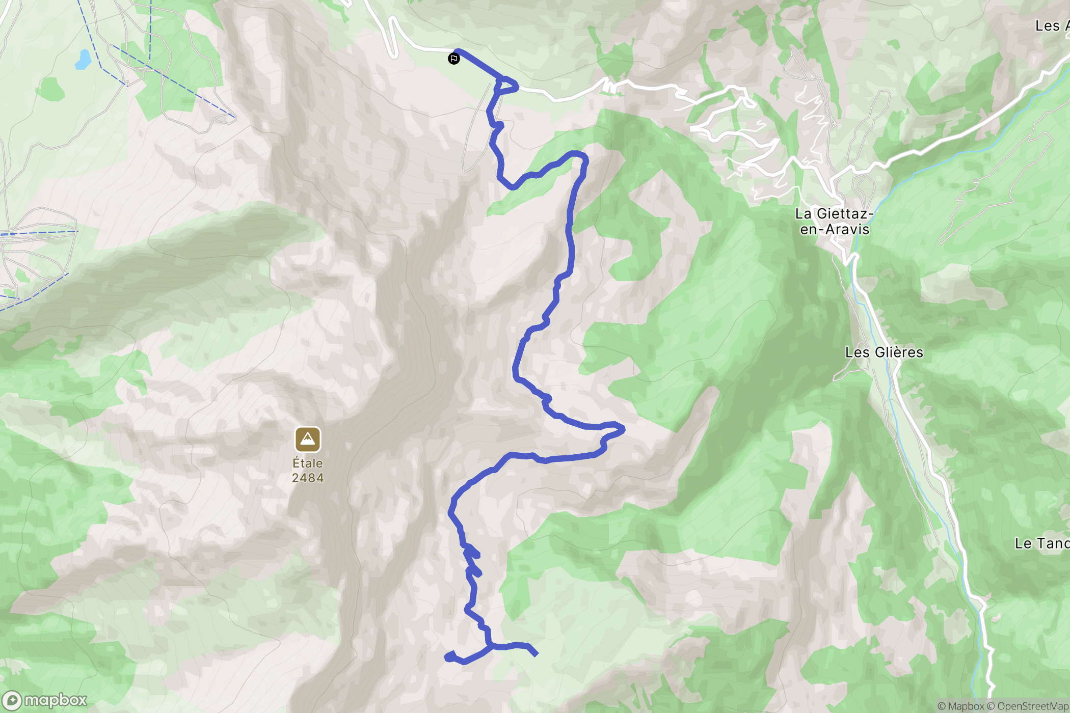 La Clusaz : carte du parcours de randonnée - France