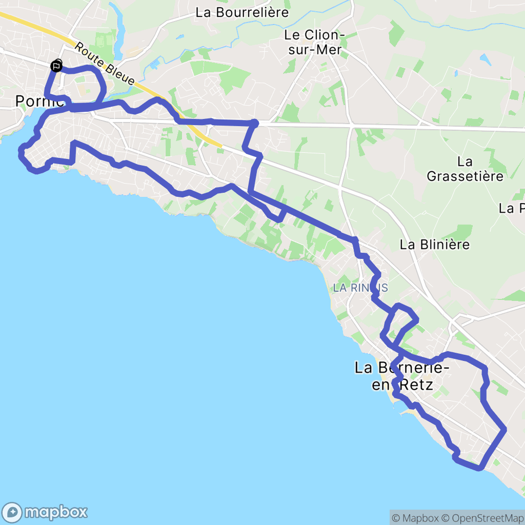 Pornic : carte du parcours de randonnée - France
