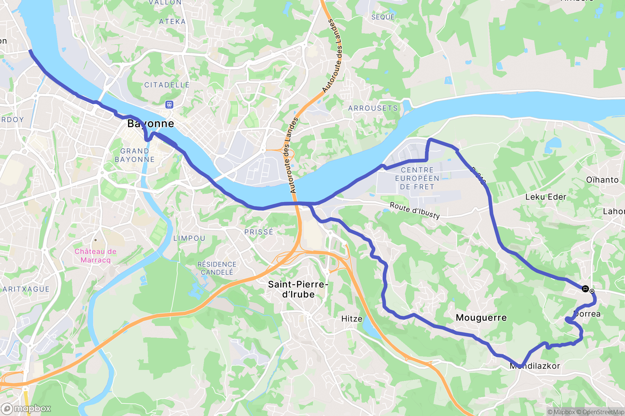 Lahonce : carte du parcours de randonnée - France