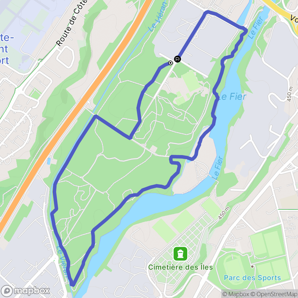 Epagny Metz-Tessy : carte du parcours de randonnée - France