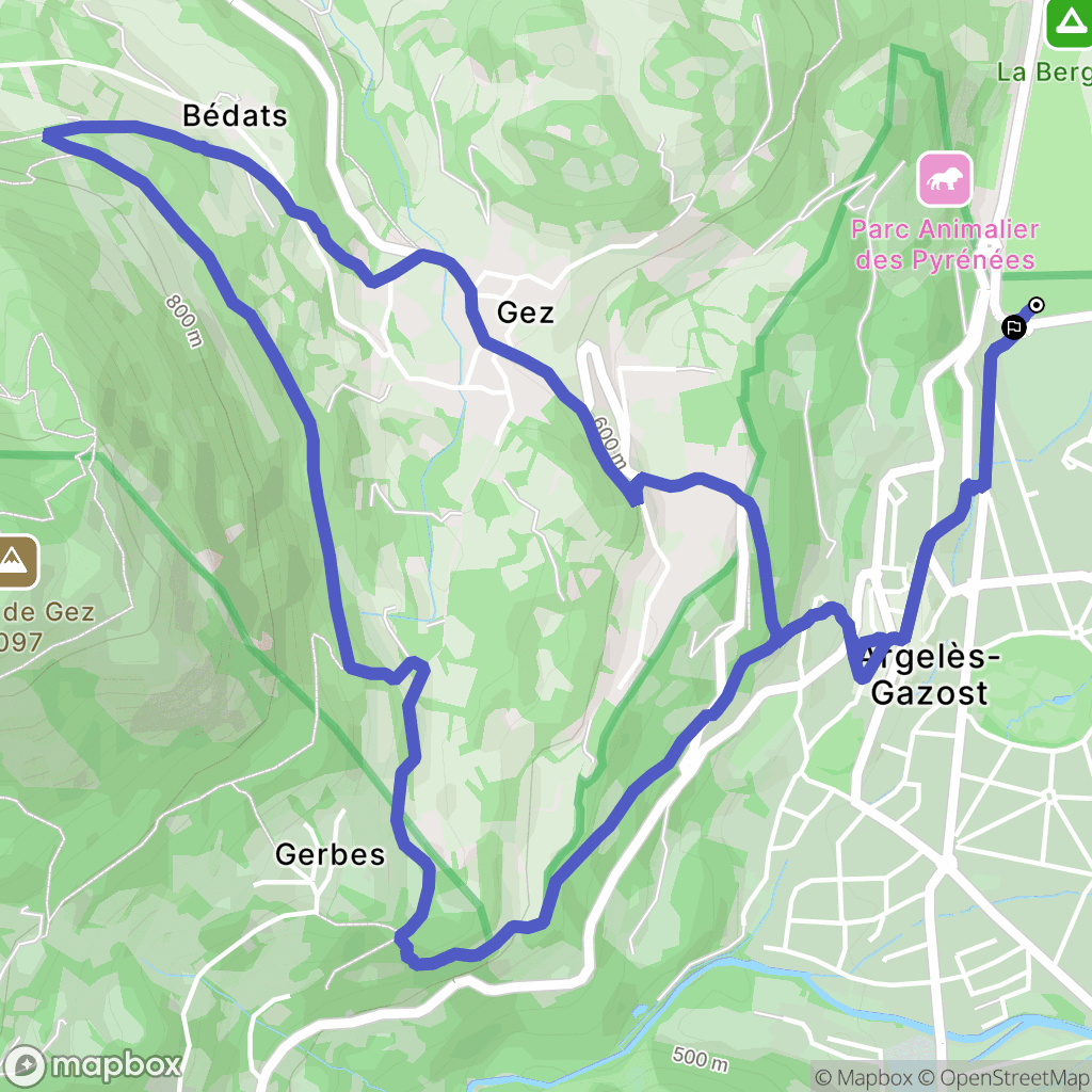 Argelès-Gazost : carte du parcours de randonnée - France